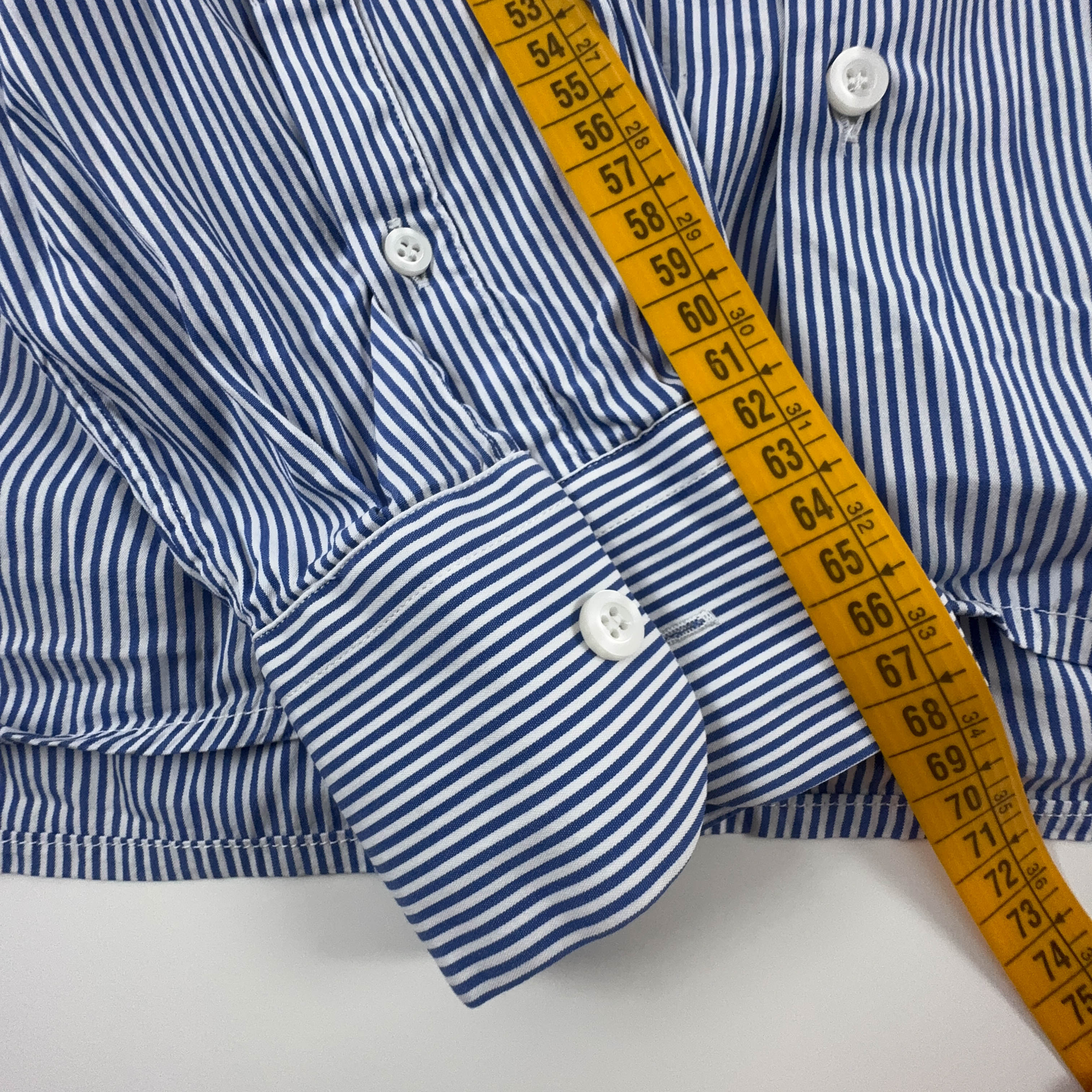 Camicia Prada a righe blu e bianca - Taglia 45 uomo