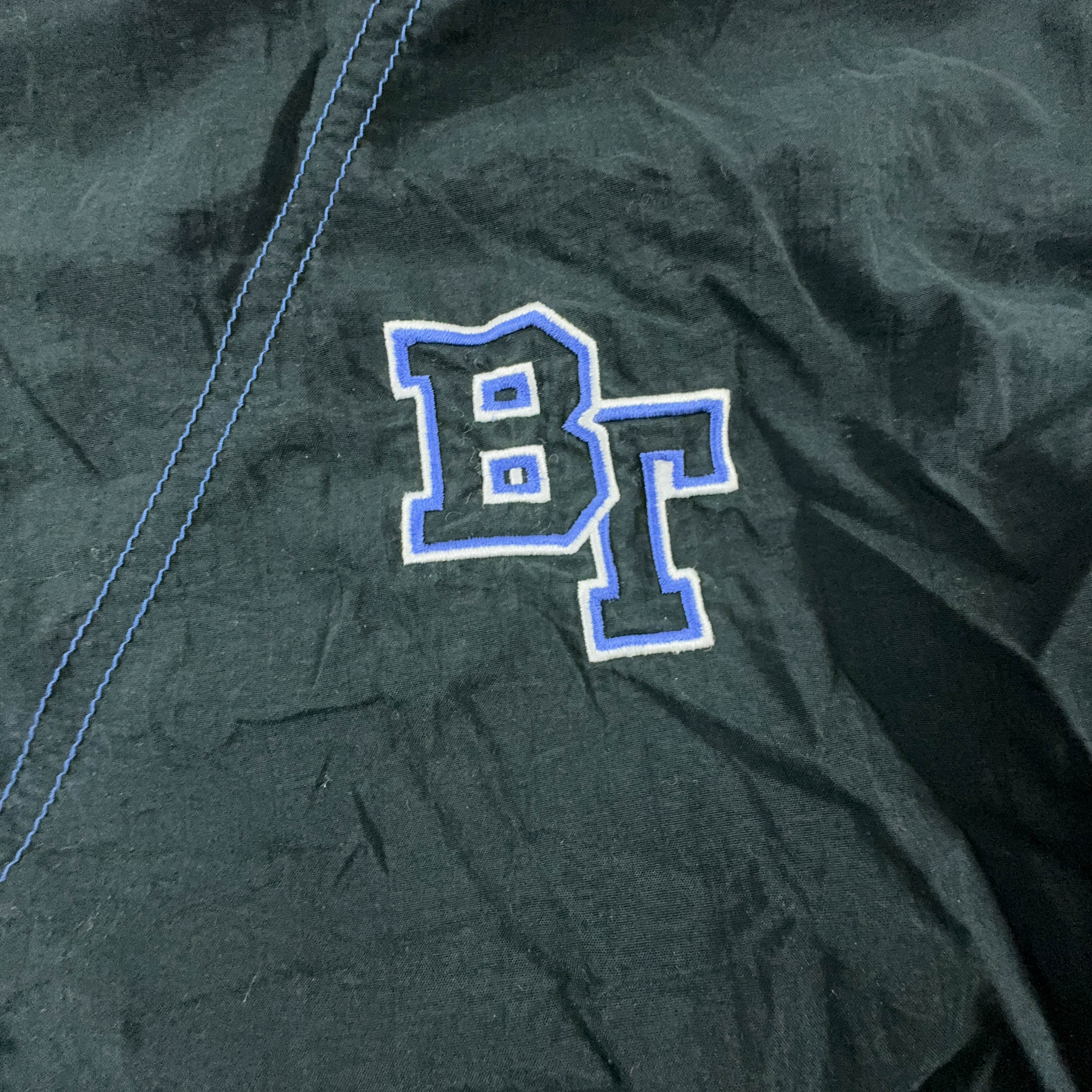 Giacca a vento Vintage Brooklyn Training nera e blu con zip - Taglia M/L uomo