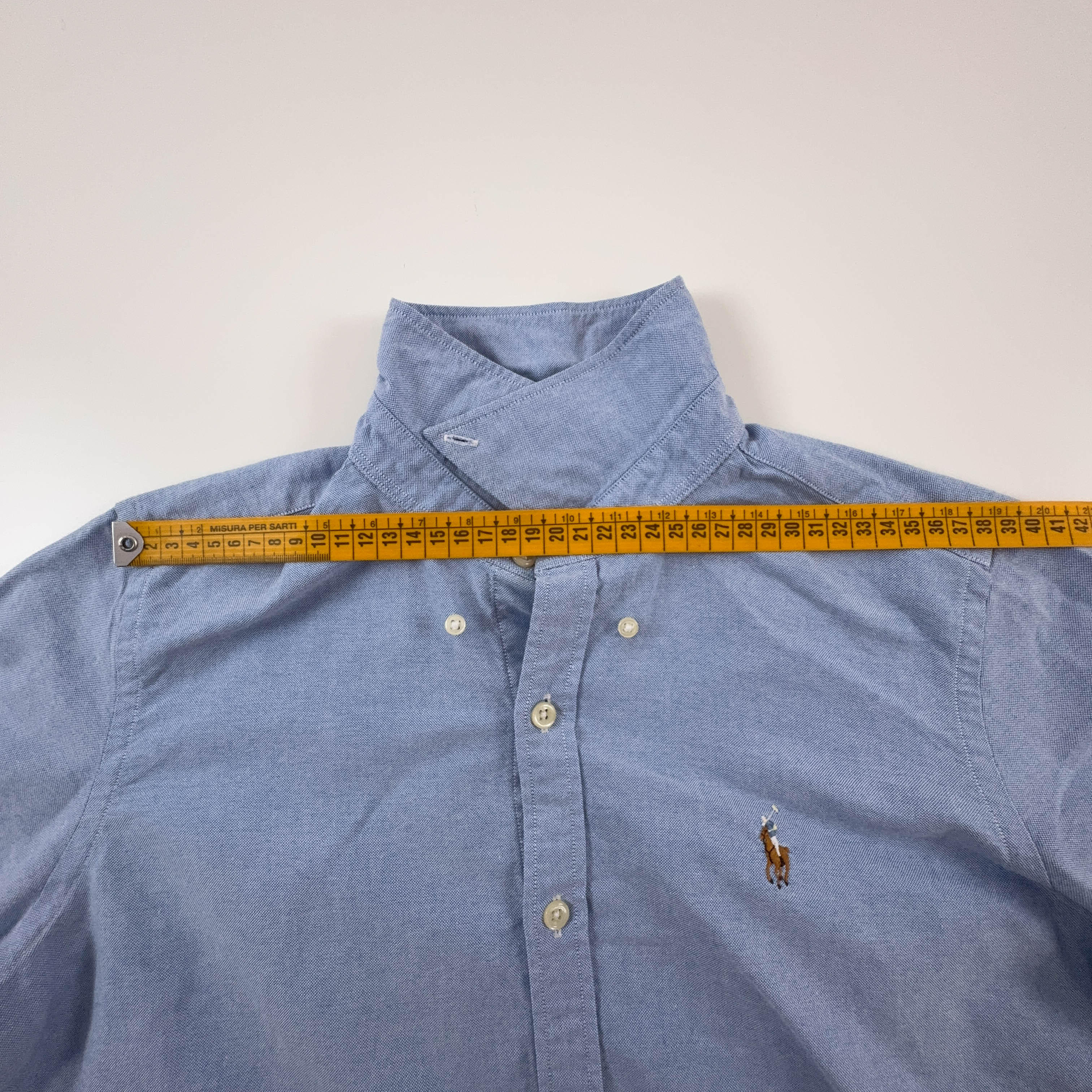 Camicia Ralph Lauren azzurra a tinta unita skinny fit - Taglia 10 uomo