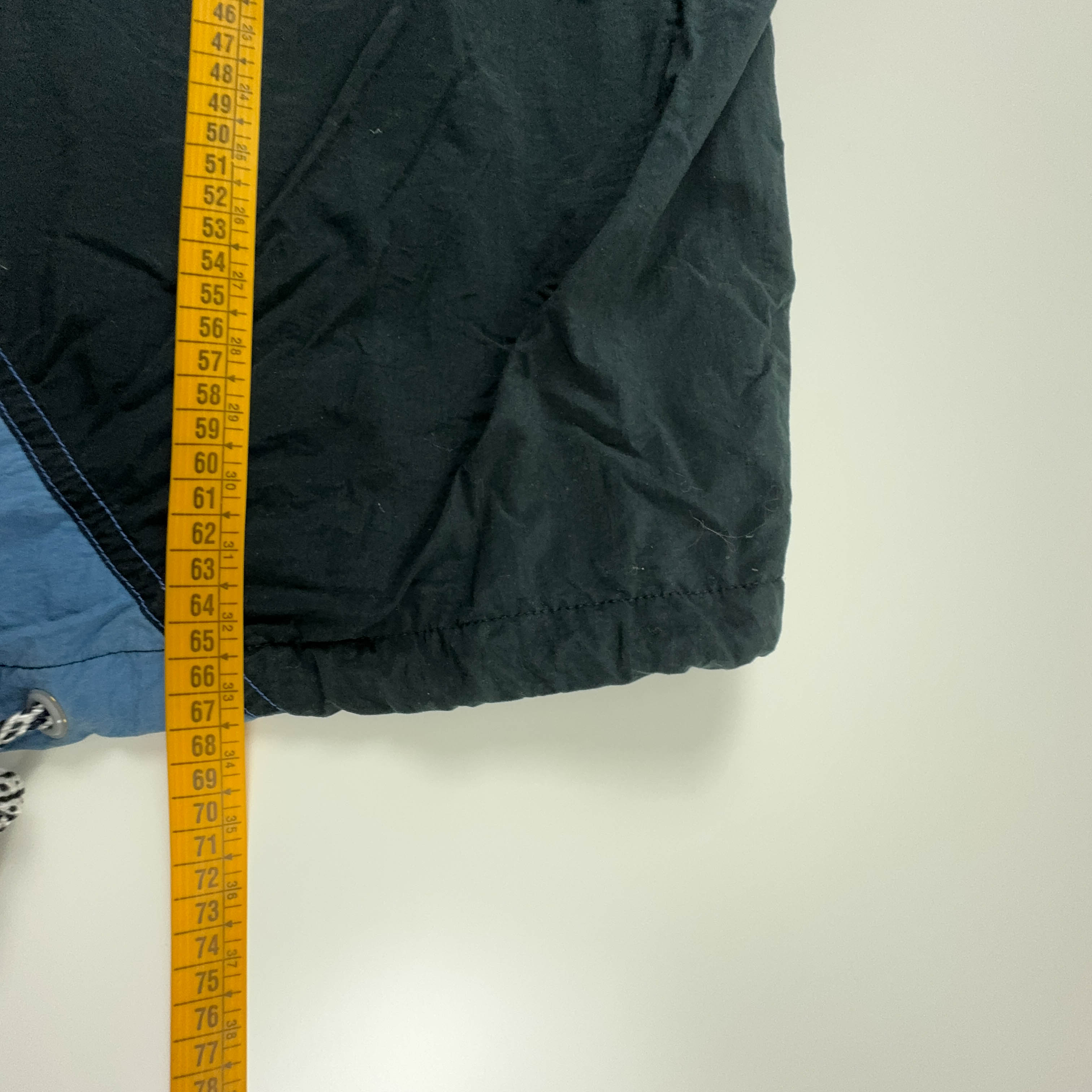Giacca a vento Vintage Brooklyn Training nera e blu con zip - Taglia M/L uomo