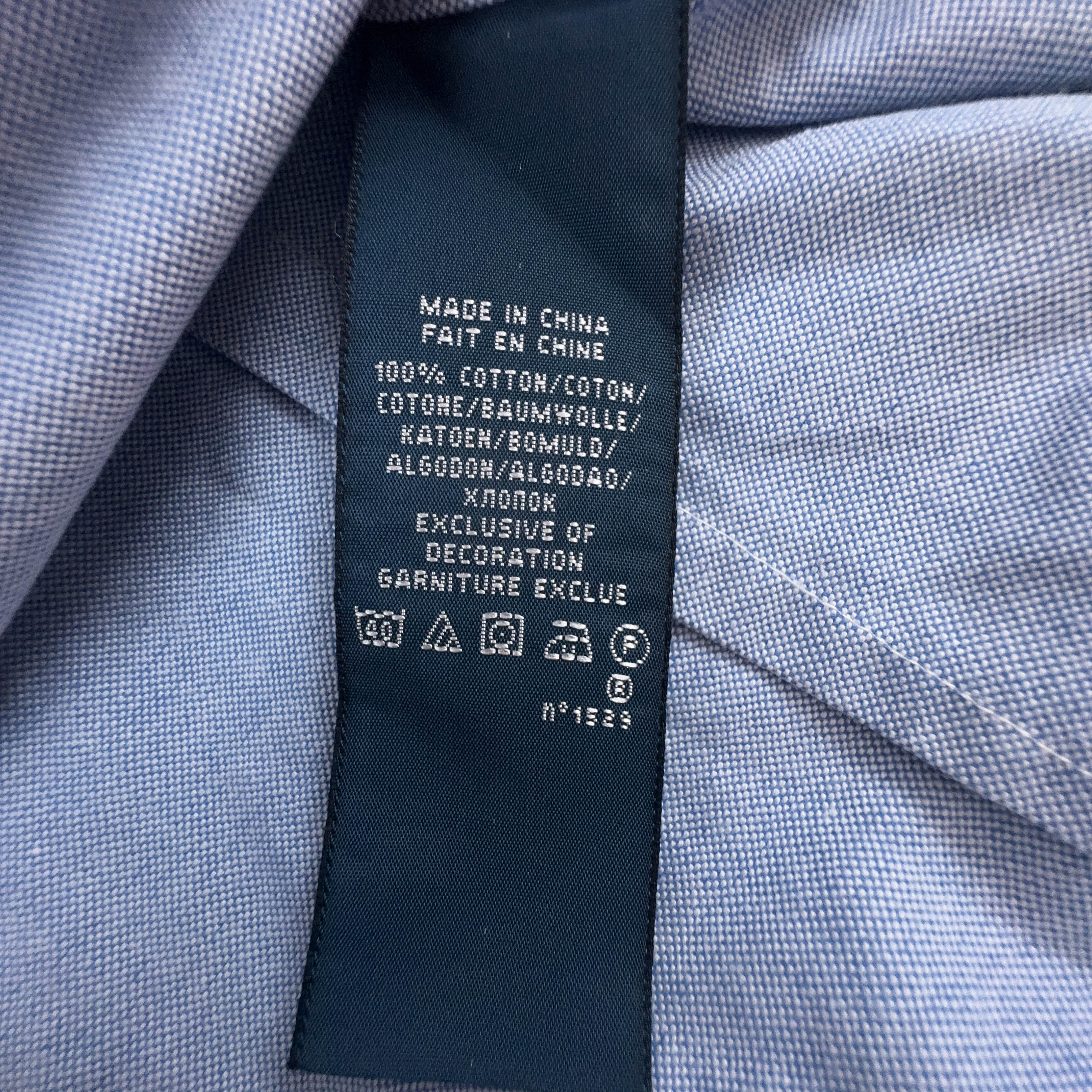 Camicia Ralph Lauren azzurra a tinta unita skinny fit - Taglia 10 uomo