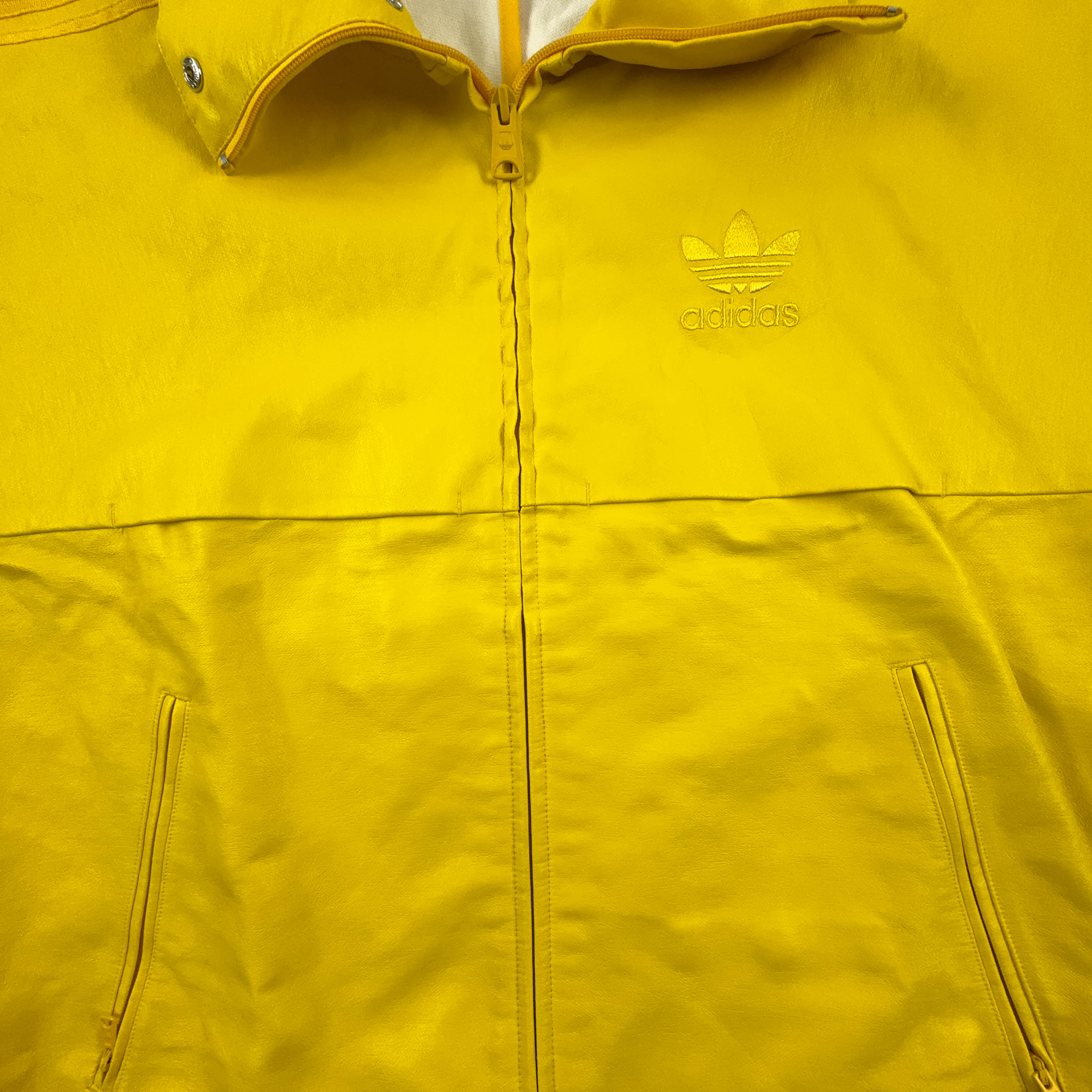 Giacca a vento Adidas Vintage gialla anni 2000 con zip - Taglia L/XL uomo