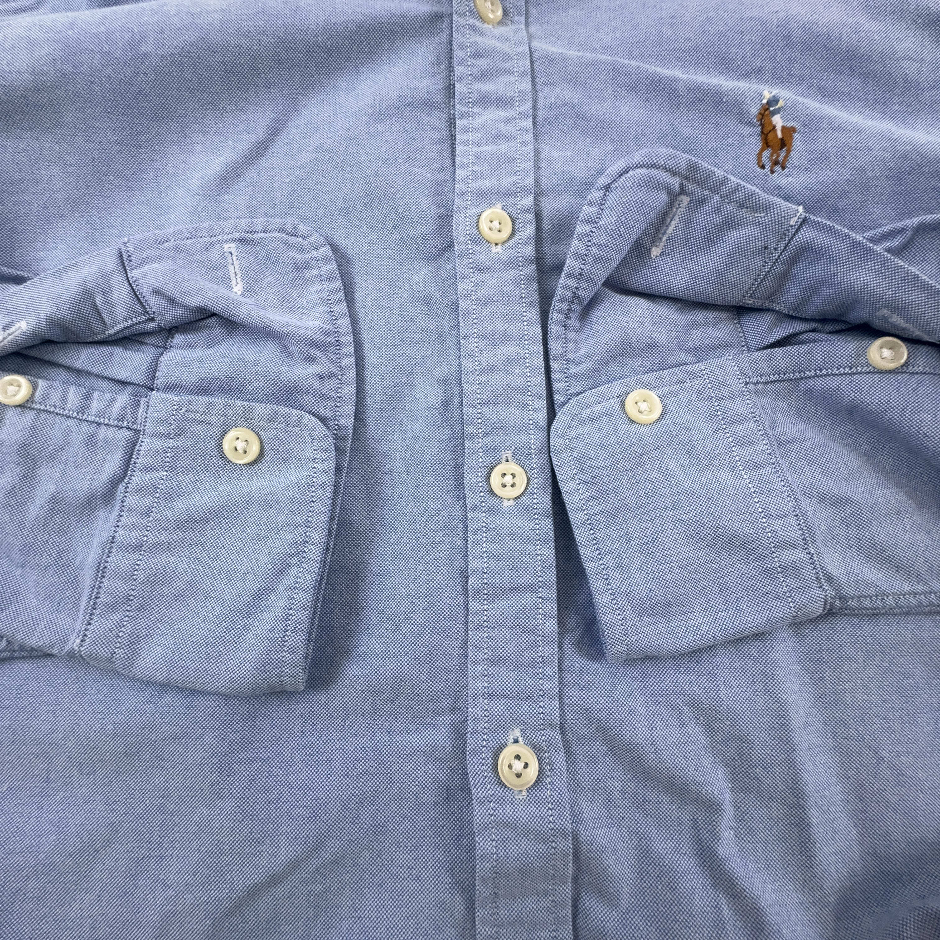 Camicia Ralph Lauren azzurra a tinta unita skinny fit - Taglia 10 uomo