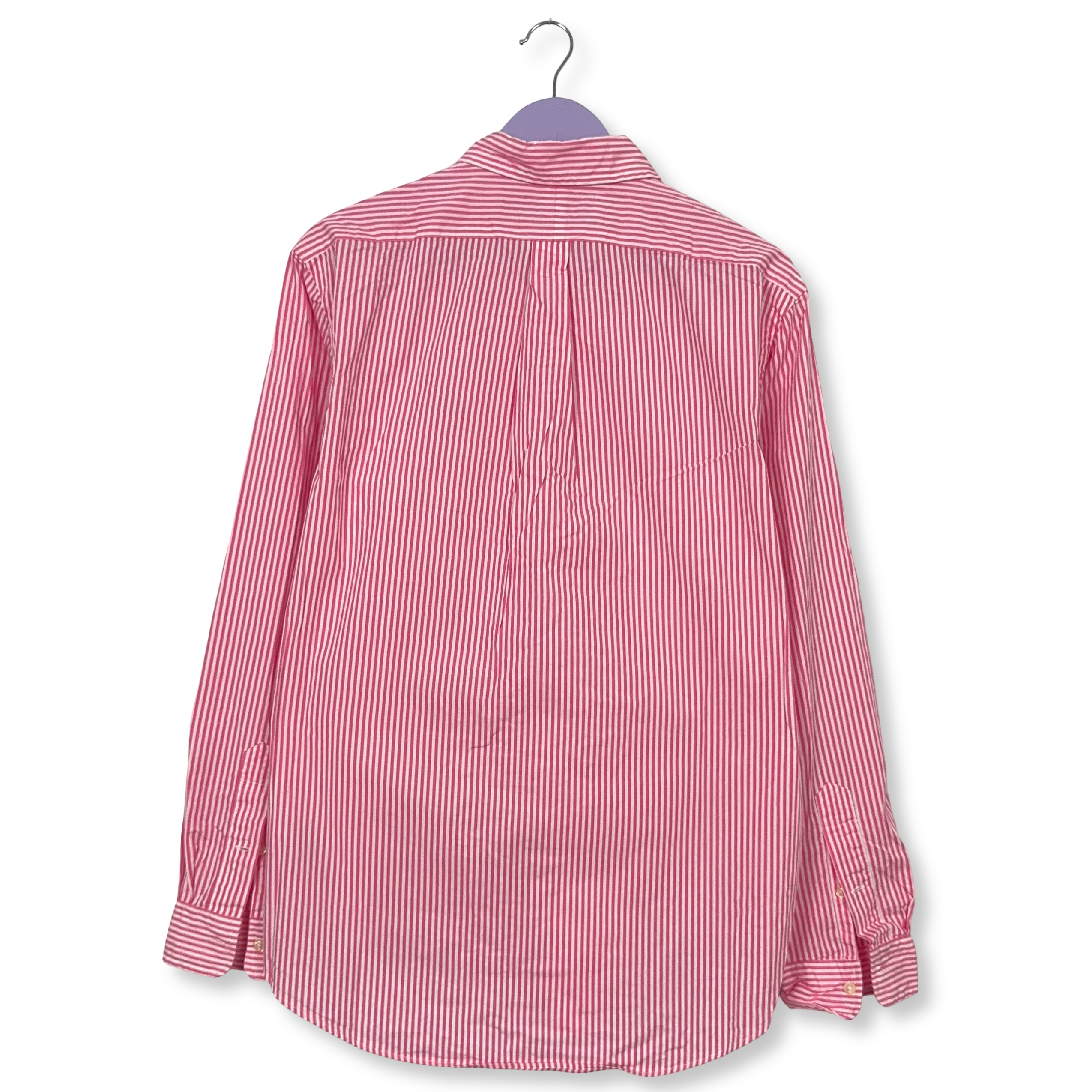 Camicia Ralph Lauren a righe rosa e bianca in cotone - Taglia L/XL uomo