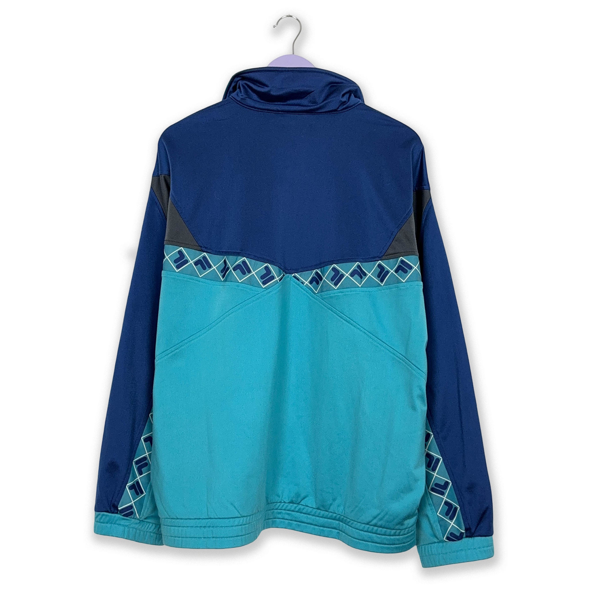 Felpa Fila Vintage blu e azzurra con zip anni 90 - Taglia I50 uomo