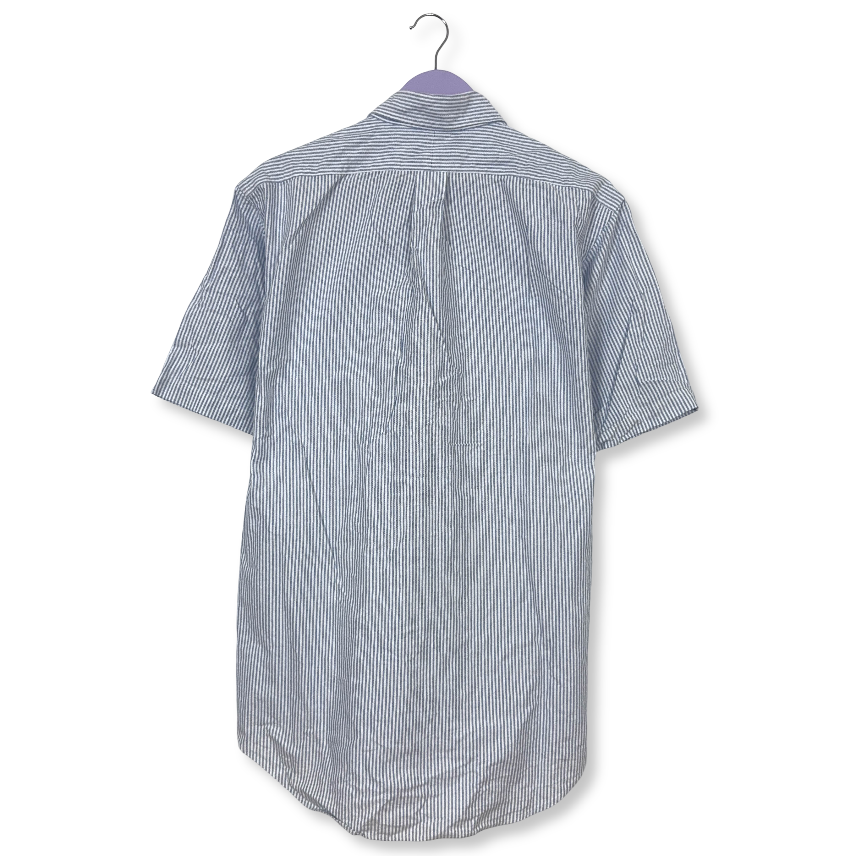 Camicia Ralph Lauren a righe azzurra e bianca in cotone - Taglia 16 uomo