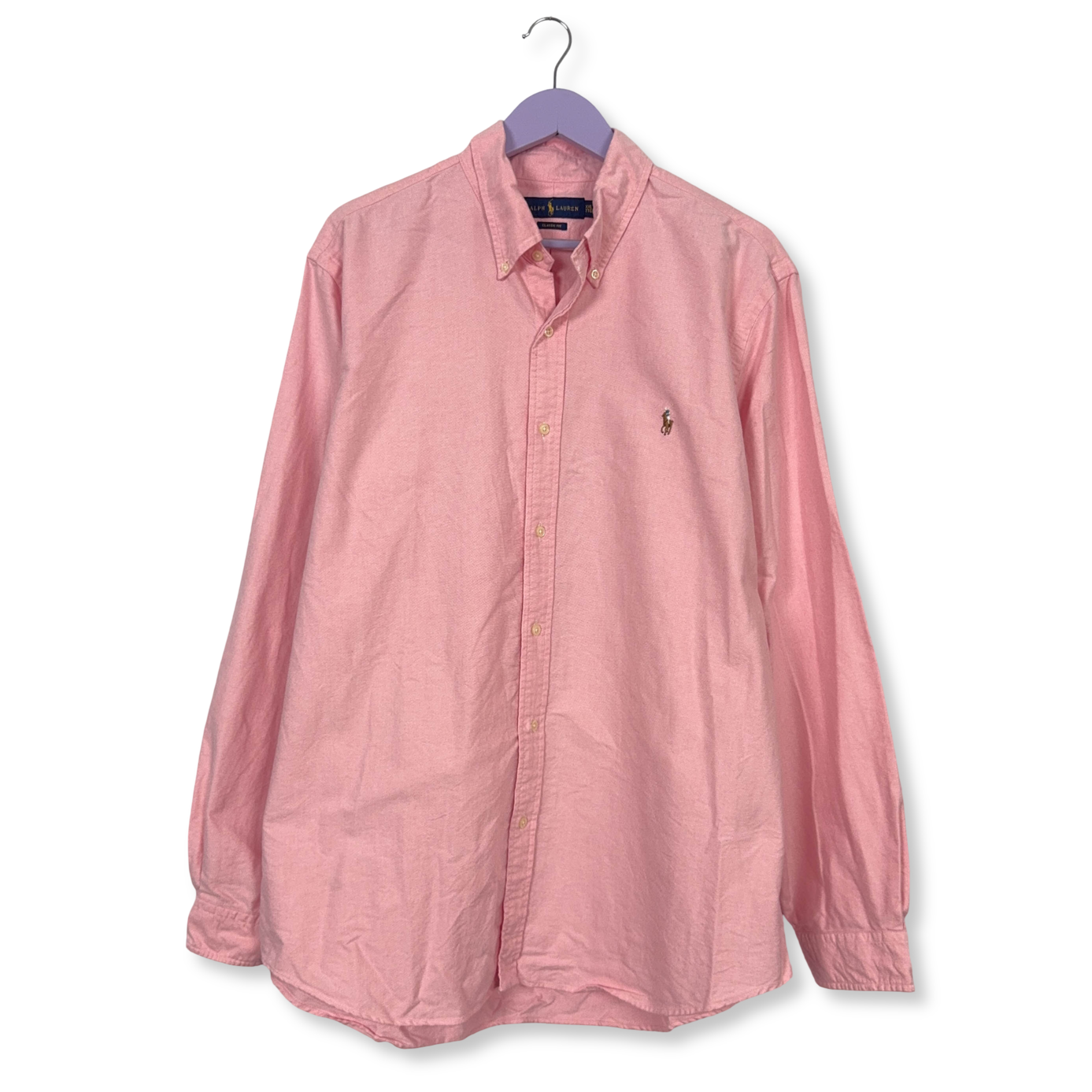 Camicia Ralph Lauren rosa a tinta unita in cotone classic fit - Taglia XXL uomo