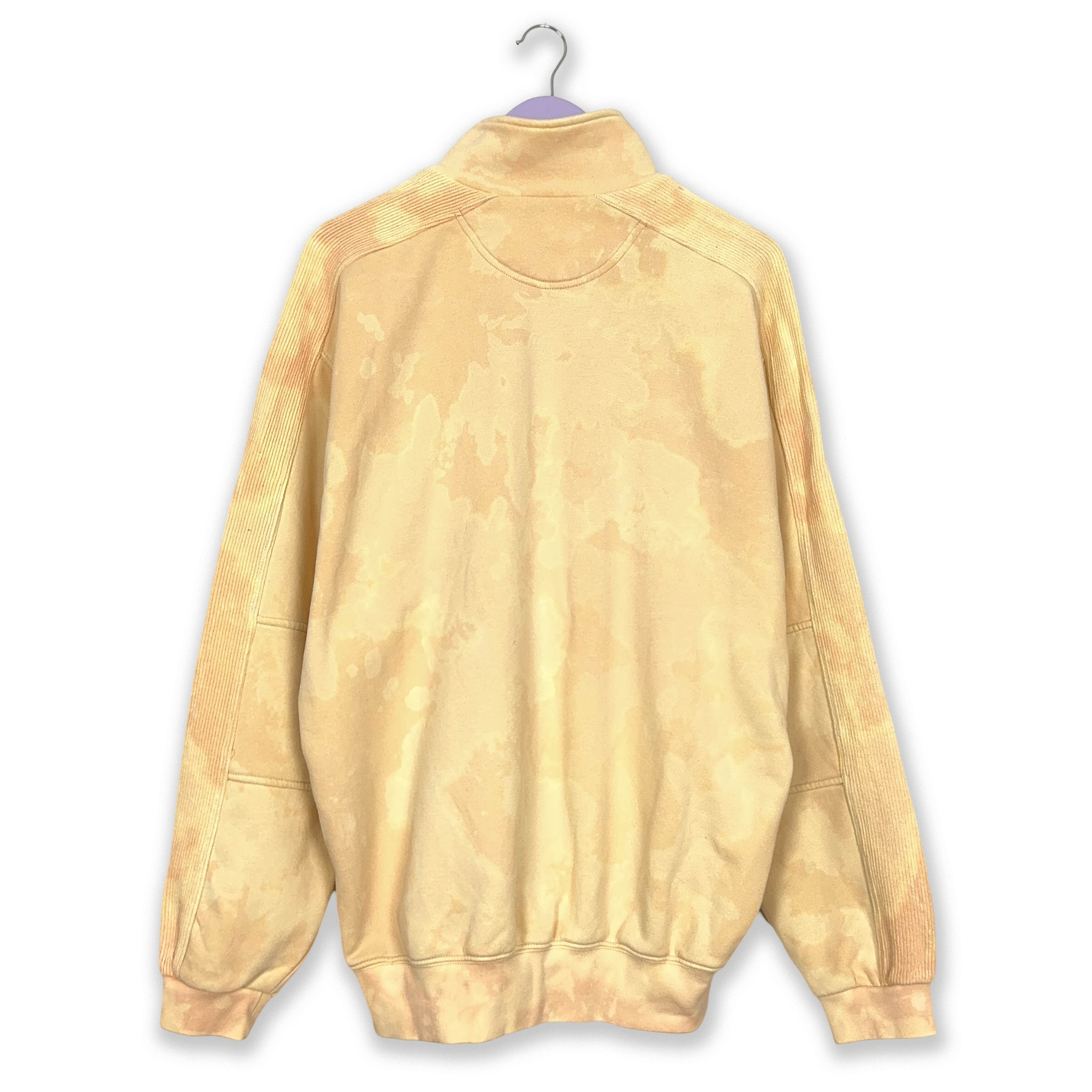 Felpa Champion Vintage Tie Dye beige con zip anni 2000 - Taglia XL/XXL uomo