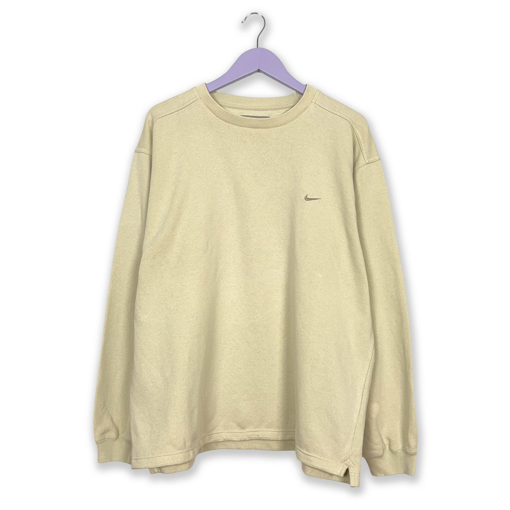 Felpa Nike Vintage panna a girocollo anni 2000 - Taglia L 183 uomo