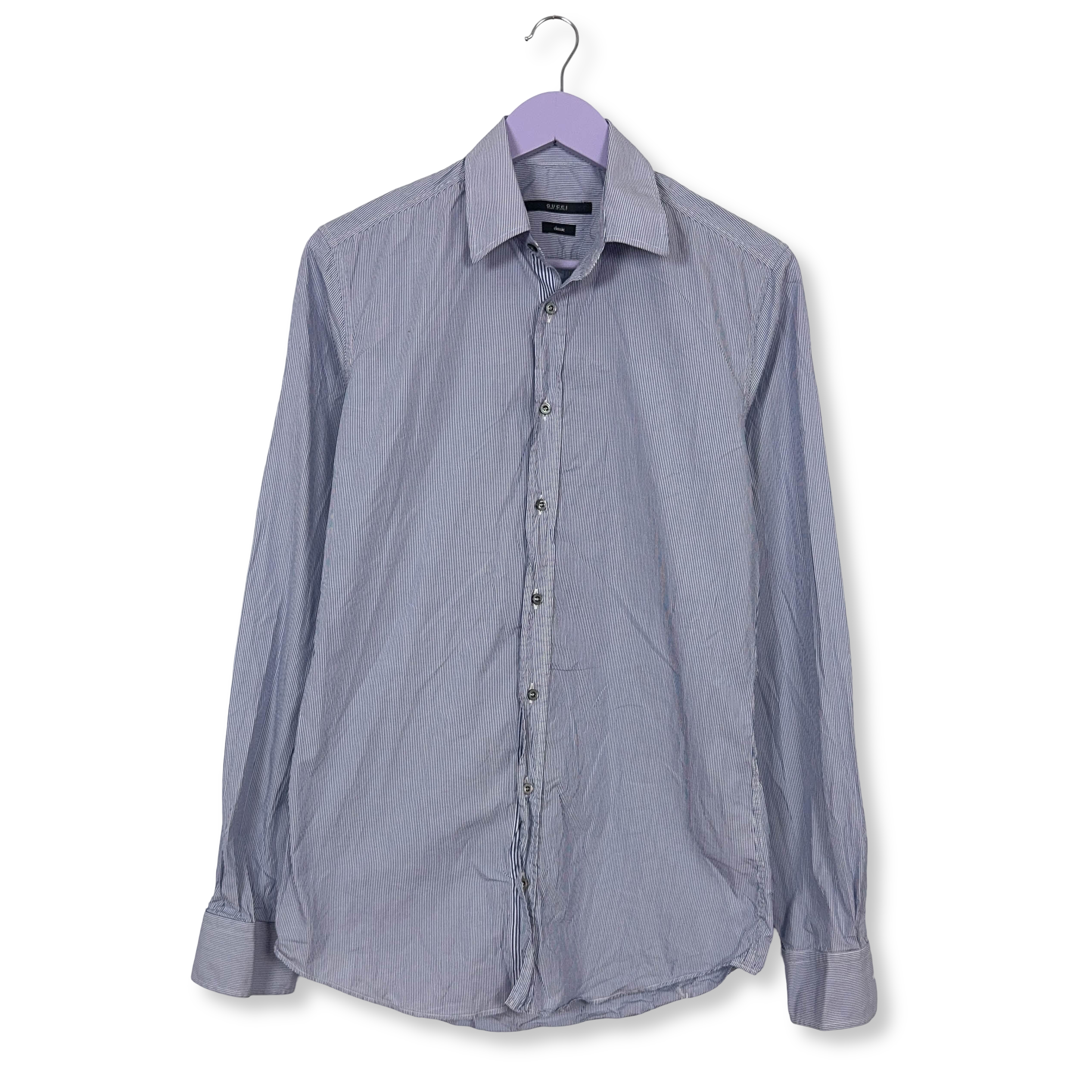 Camicia Gucci classic a righe blu e bianca - Taglia 37 - 14 1/2 uomo