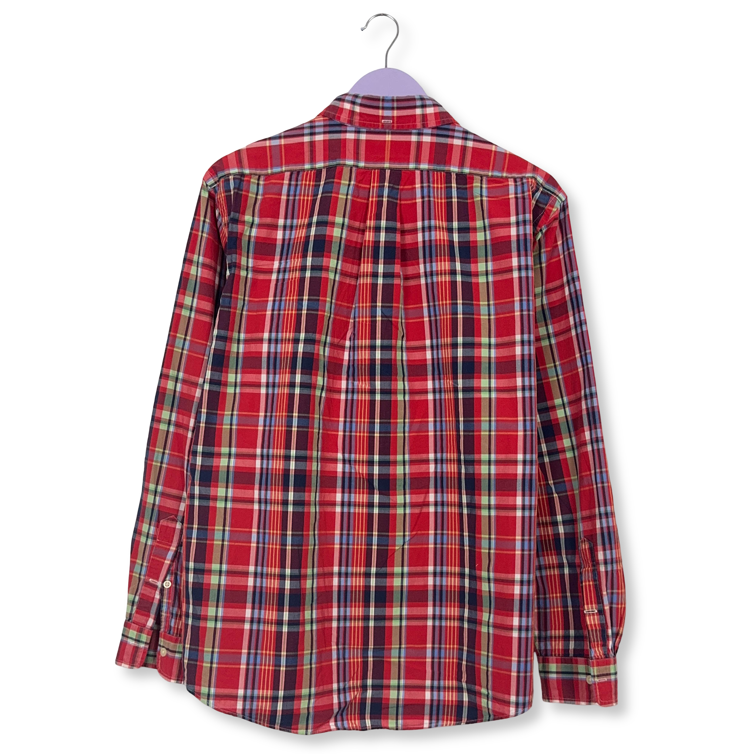 Camicia Ralph Lauren a quadri rossa blu e verde in cotone custom fit - Taglia L/XL uomo