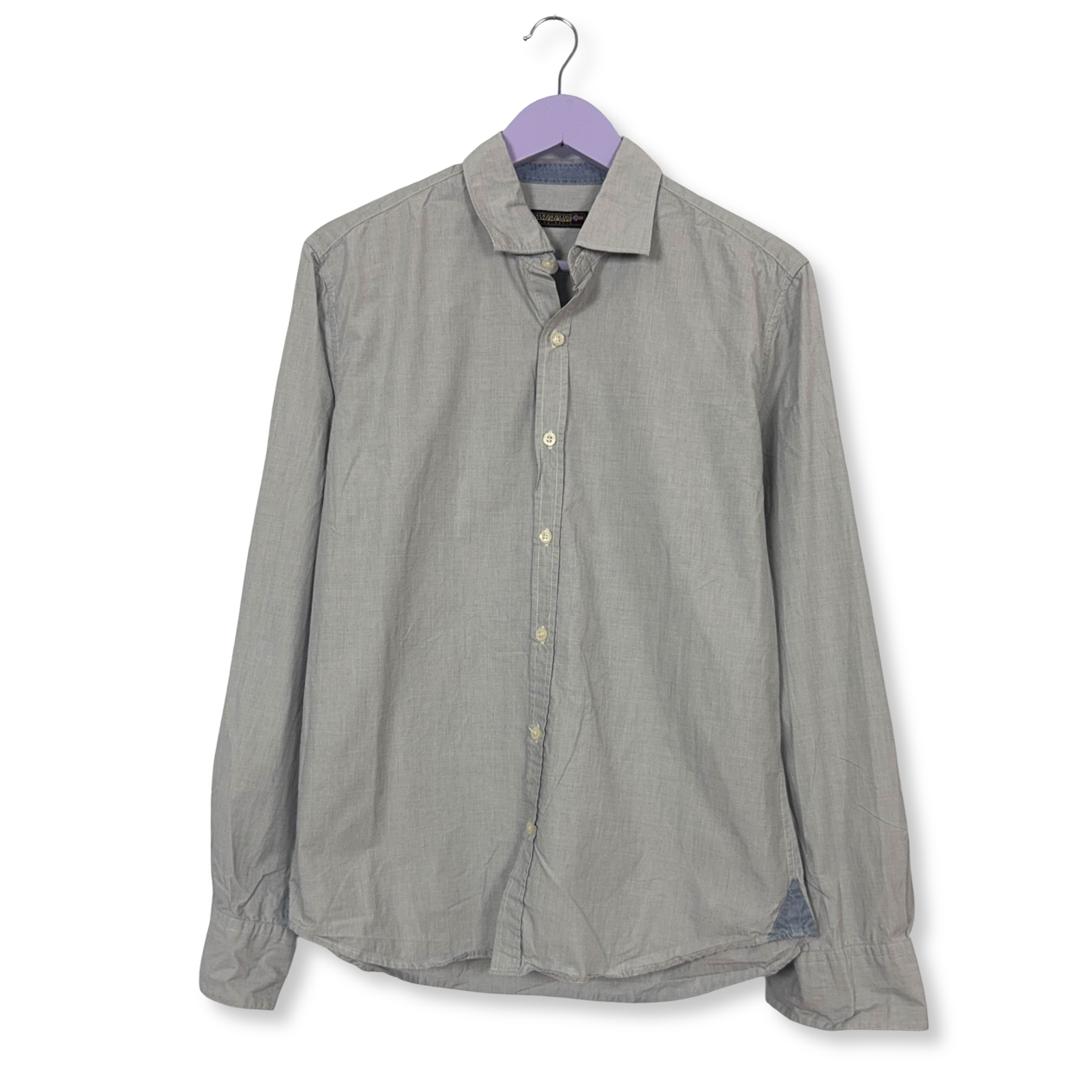 Camicia Napapijri grigia a tinta unita - Taglia M/L uomo