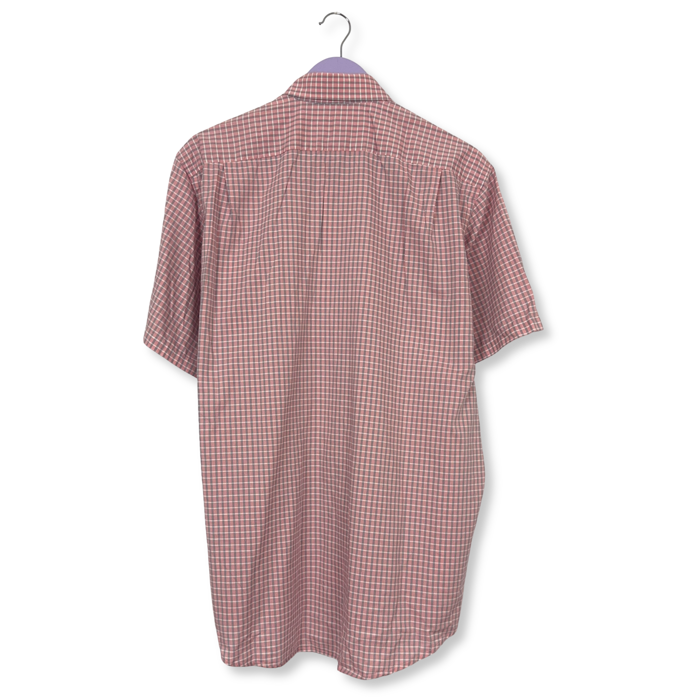 Camicia Lacoste a quadri rosa e bianca - Taglia 42 uomo