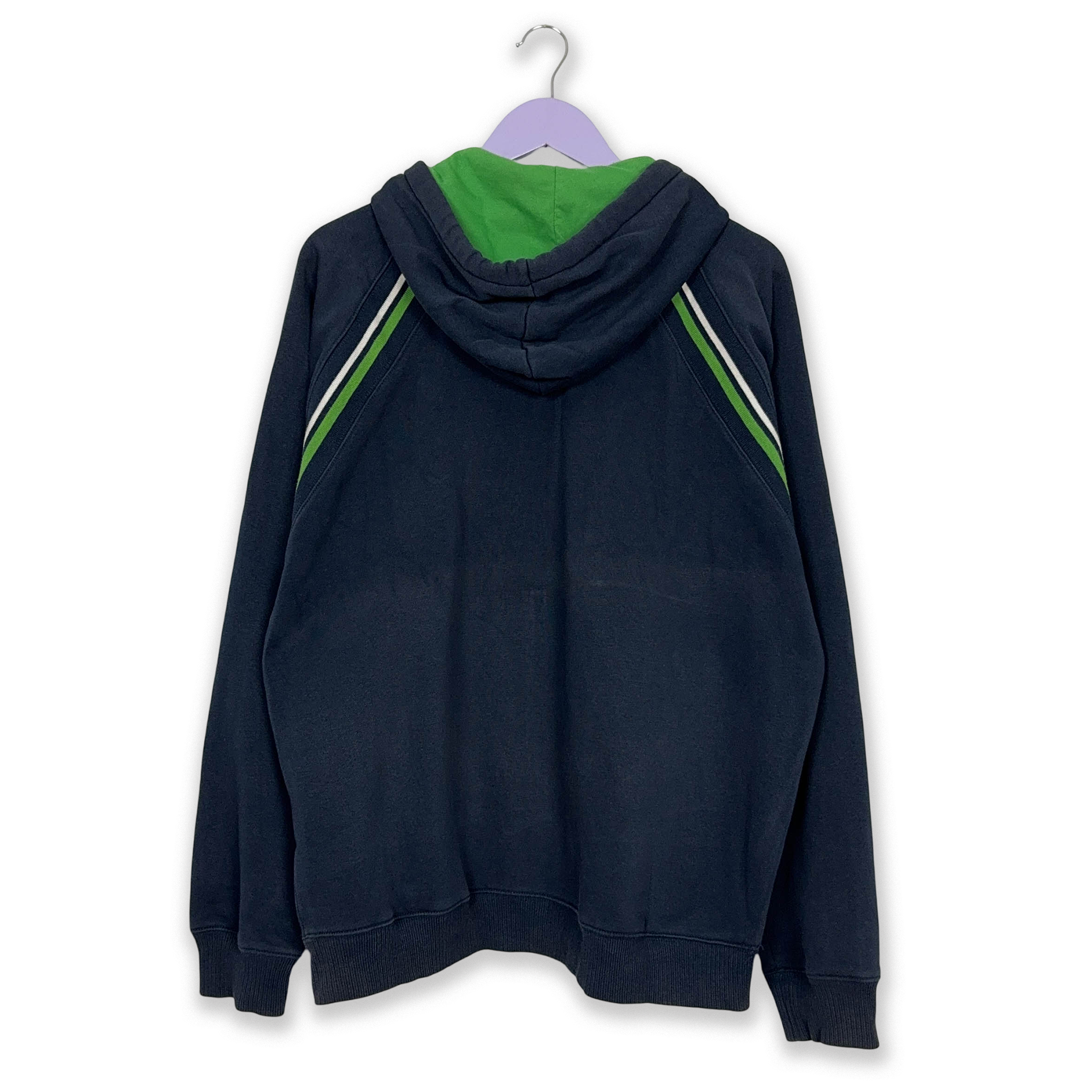 Felpa Nike Vintage blu scuro con zip e cappuccio anni 2000 - Taglia L 183 uomo