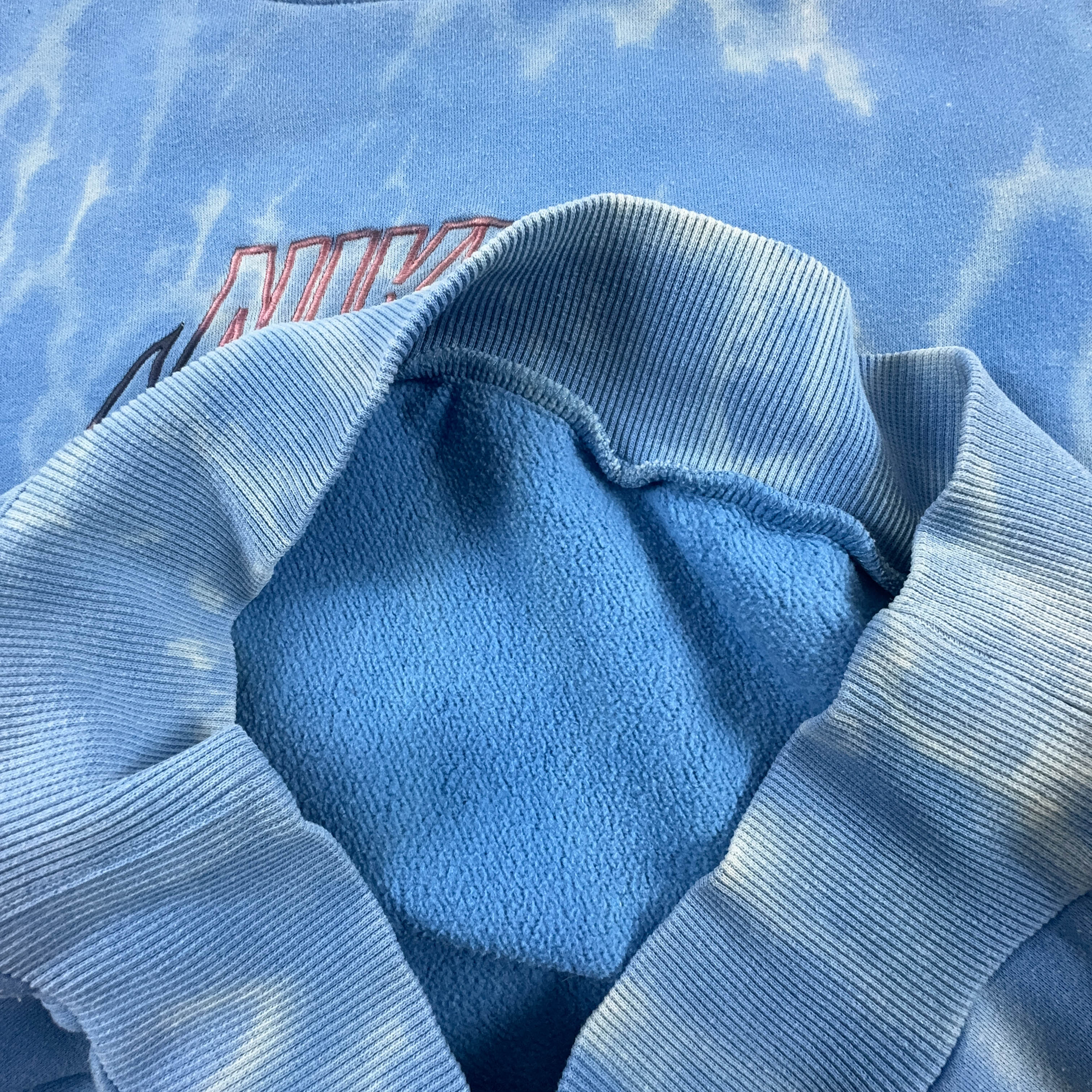 Felpa Nike Vintage blu Tie Dye a girocollo con ricamo - Taglia 173 uomo