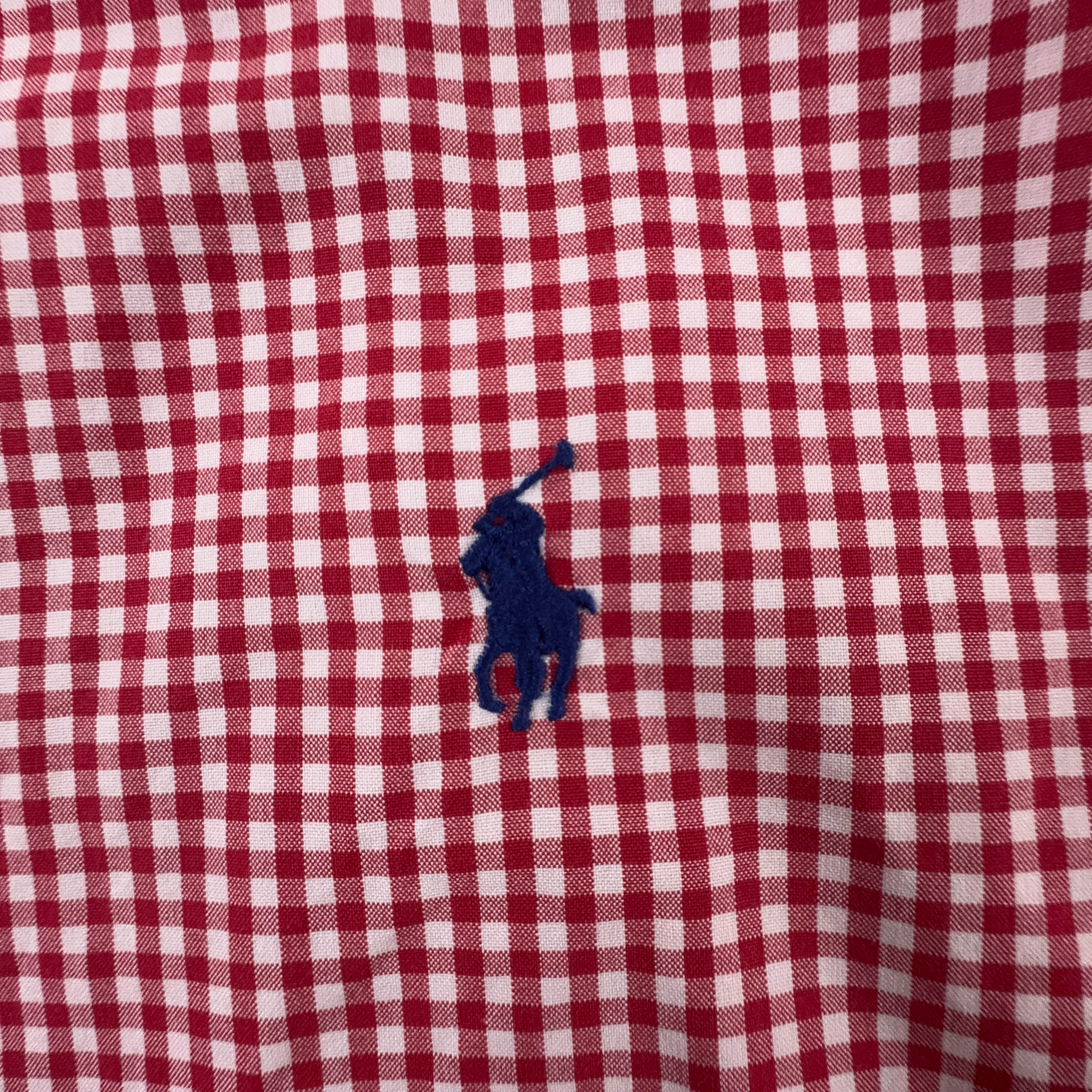 Camicia Ralph Lauren a quadri rossa e bianca in cotone custom fit - Taglia L/XL uomo