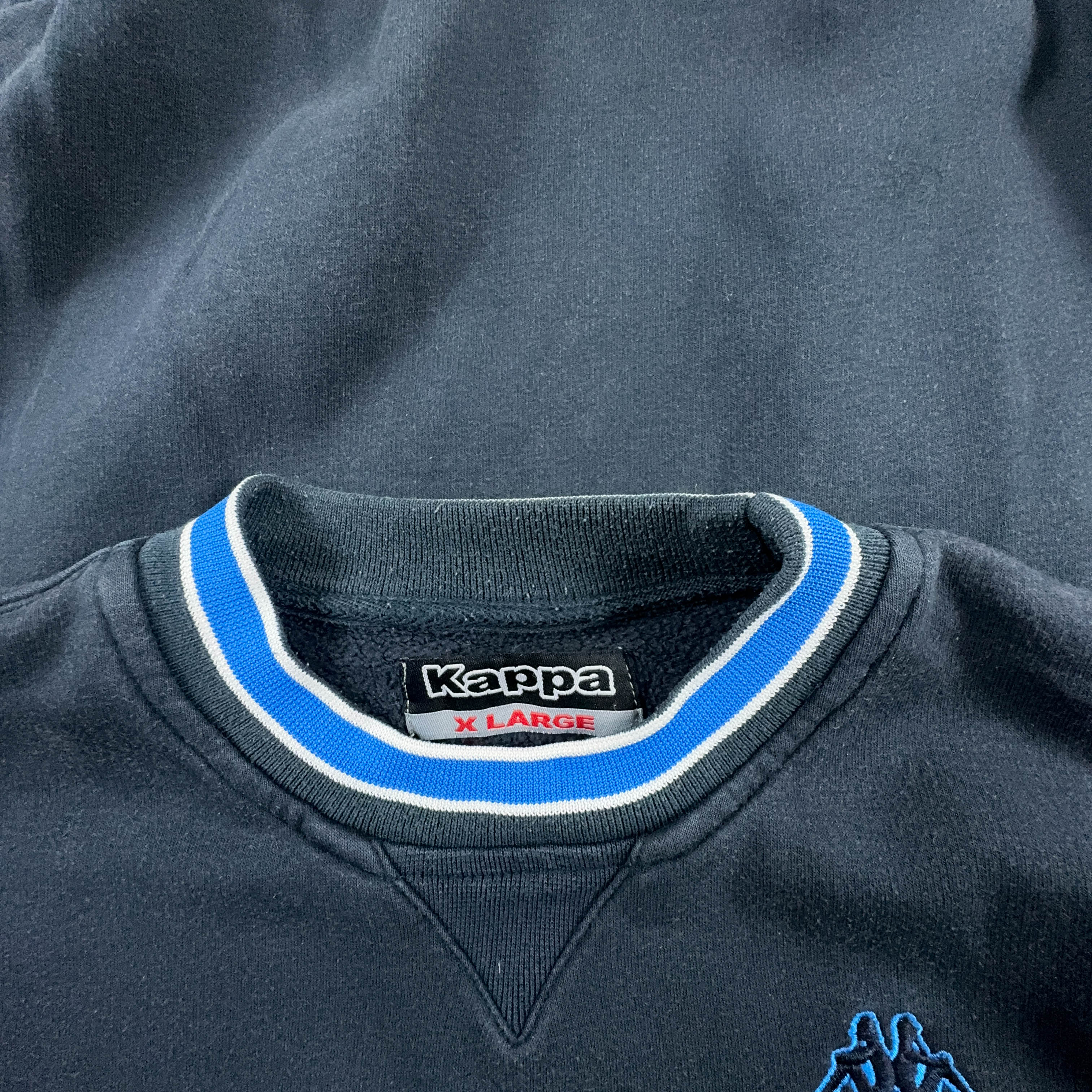 Felpa Kappa Vintage blu scuro a girocollo anni 2000 - Taglia L/XL uomo