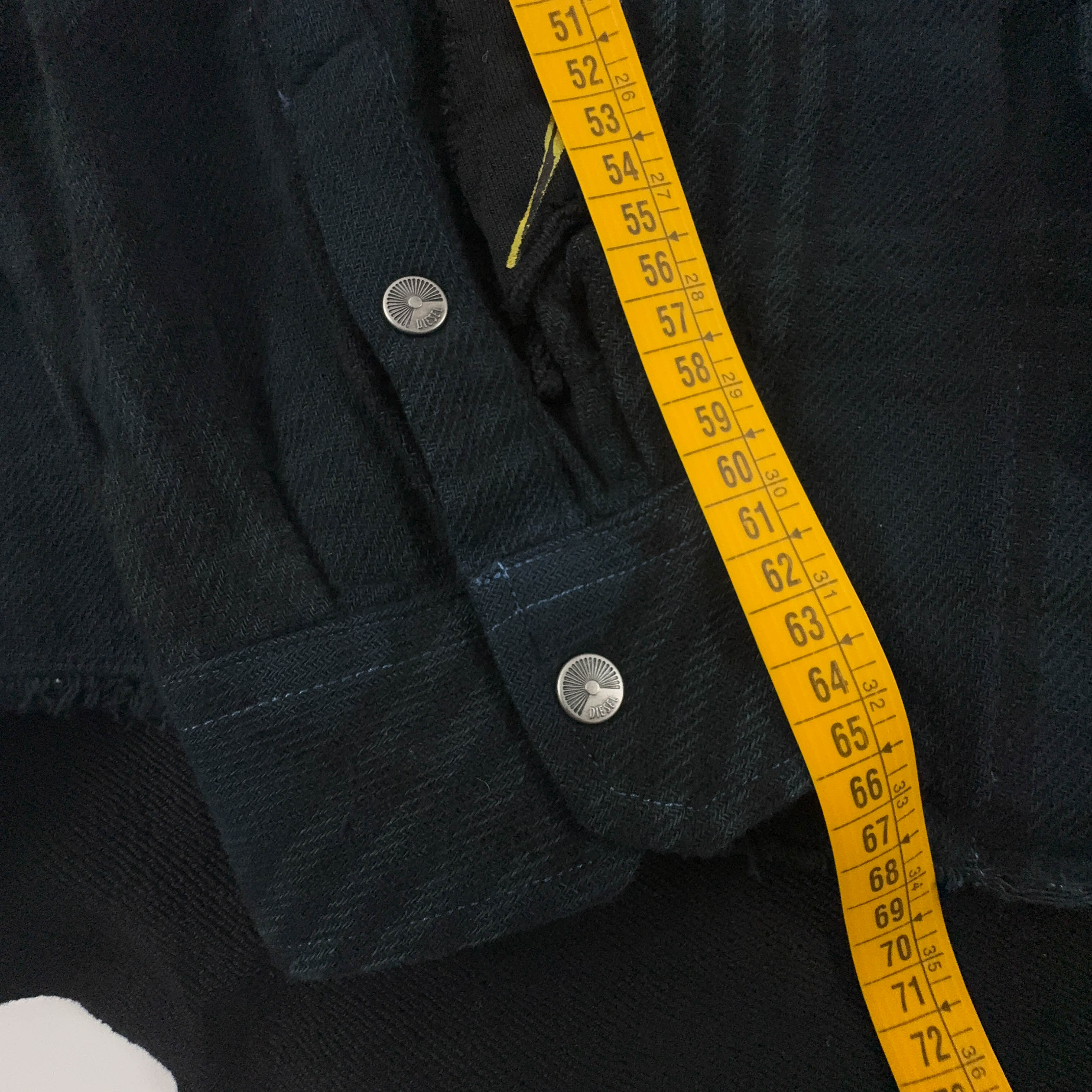 Camicia Diesel a quadri blu gialla e nera invernale con ricami - Taglia L uomo