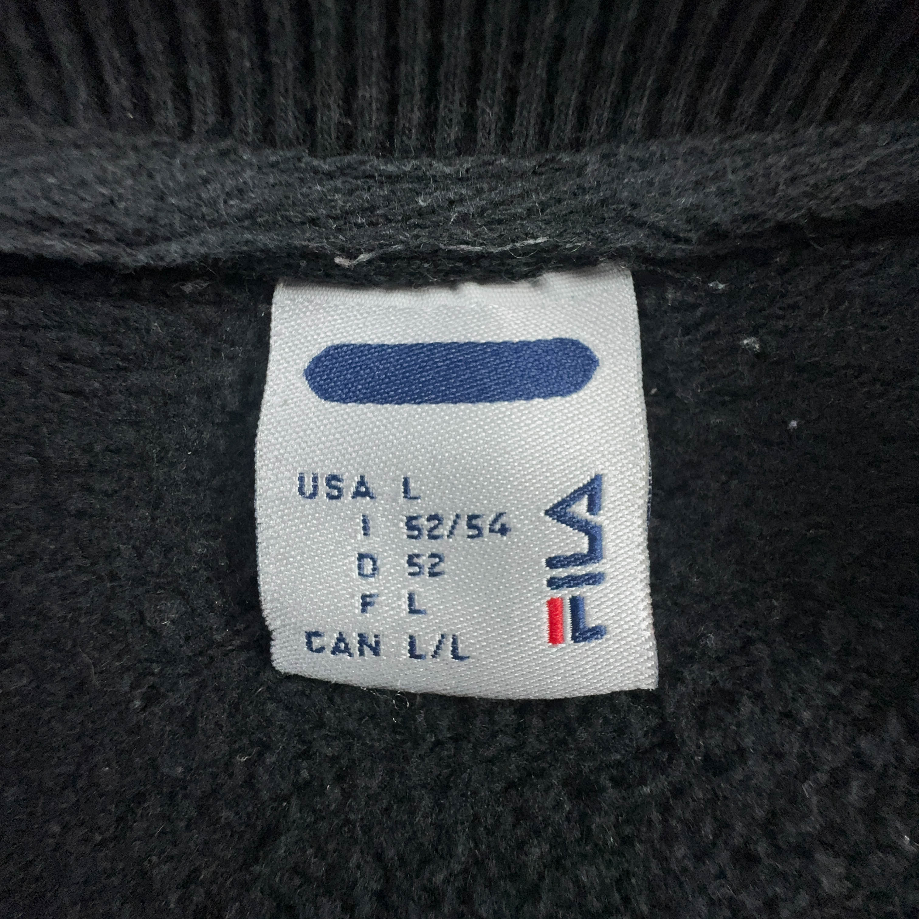 Felpa Fila Vintage nera a girocollo anni 2000 logo grande - Taglia L 53 54 uomo