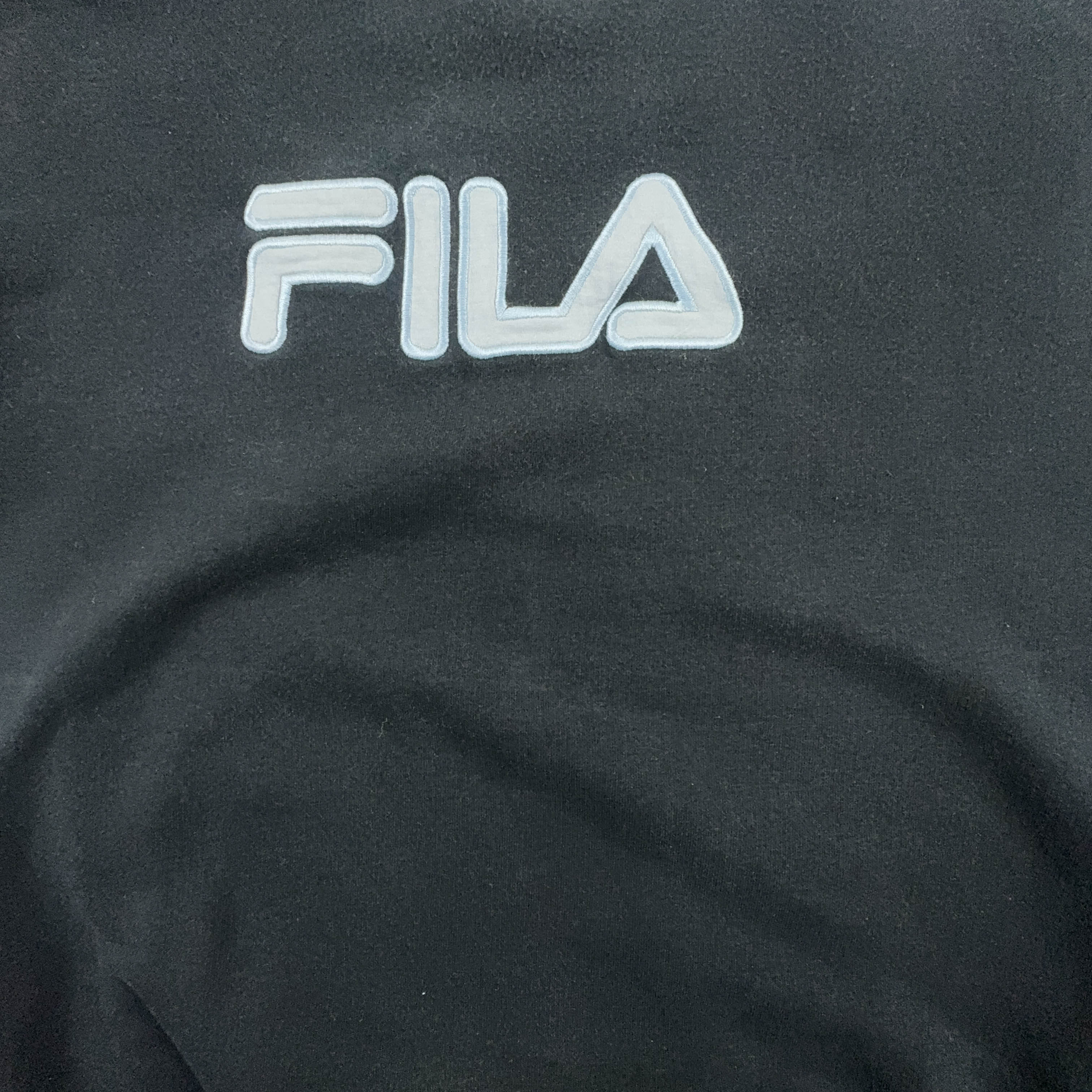 Felpa Fila Vintage nera a girocollo anni 2000 logo grande - Taglia L 53 54 uomo