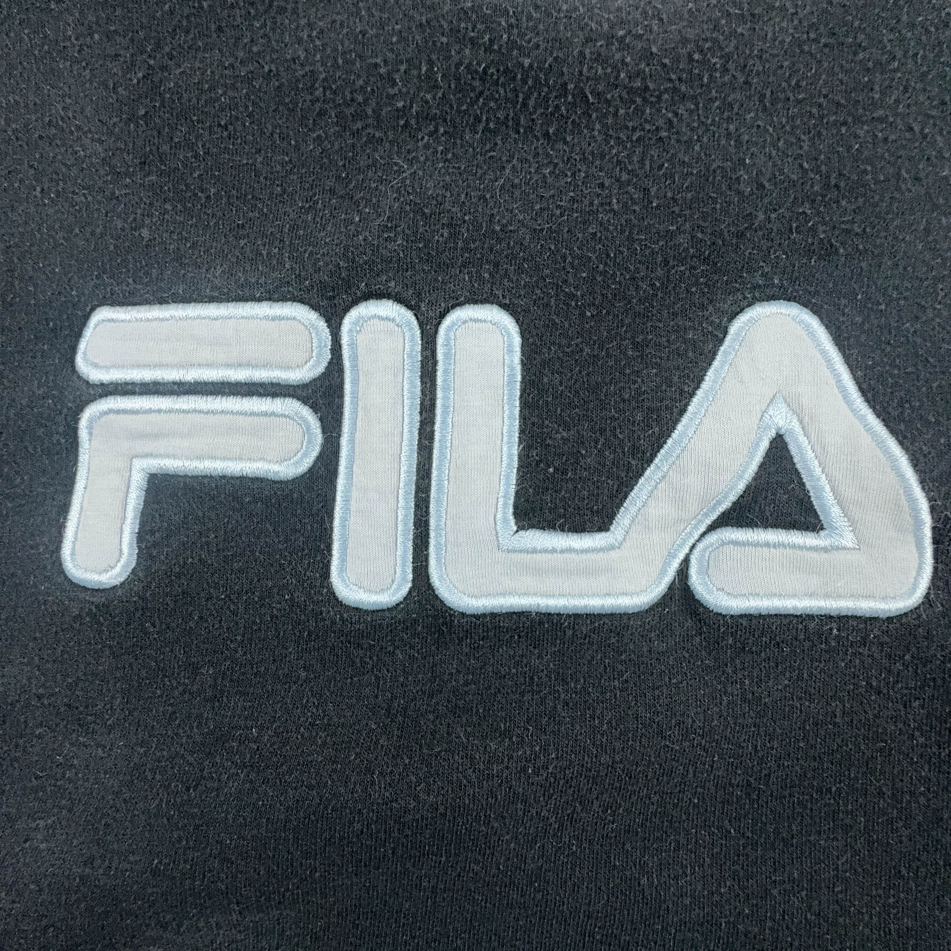 Felpa Fila Vintage nera a girocollo anni 2000 logo grande - Taglia L 53 54 uomo