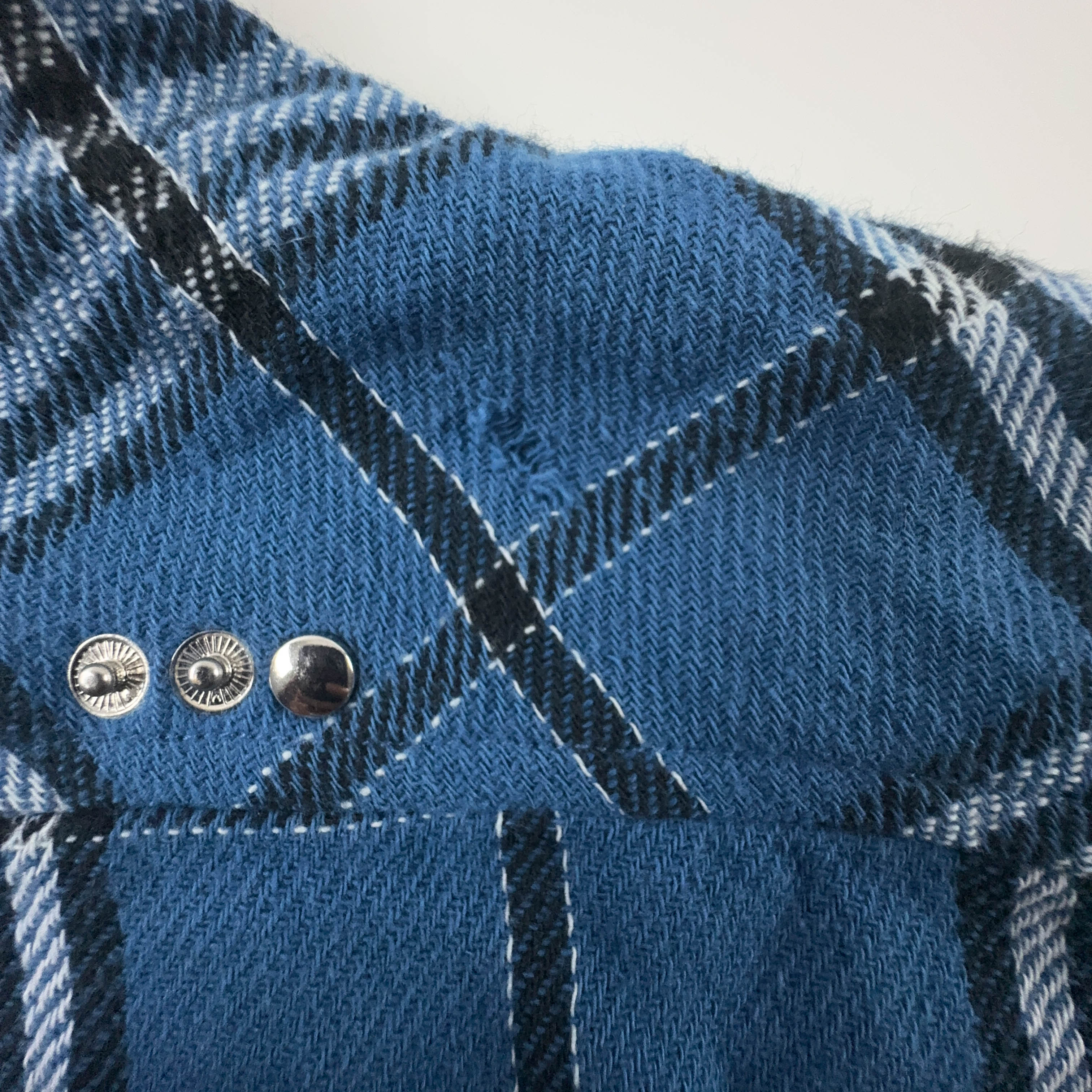 Camicia Diesel a quadri blu gialla e nera invernale con ricami - Taglia L uomo