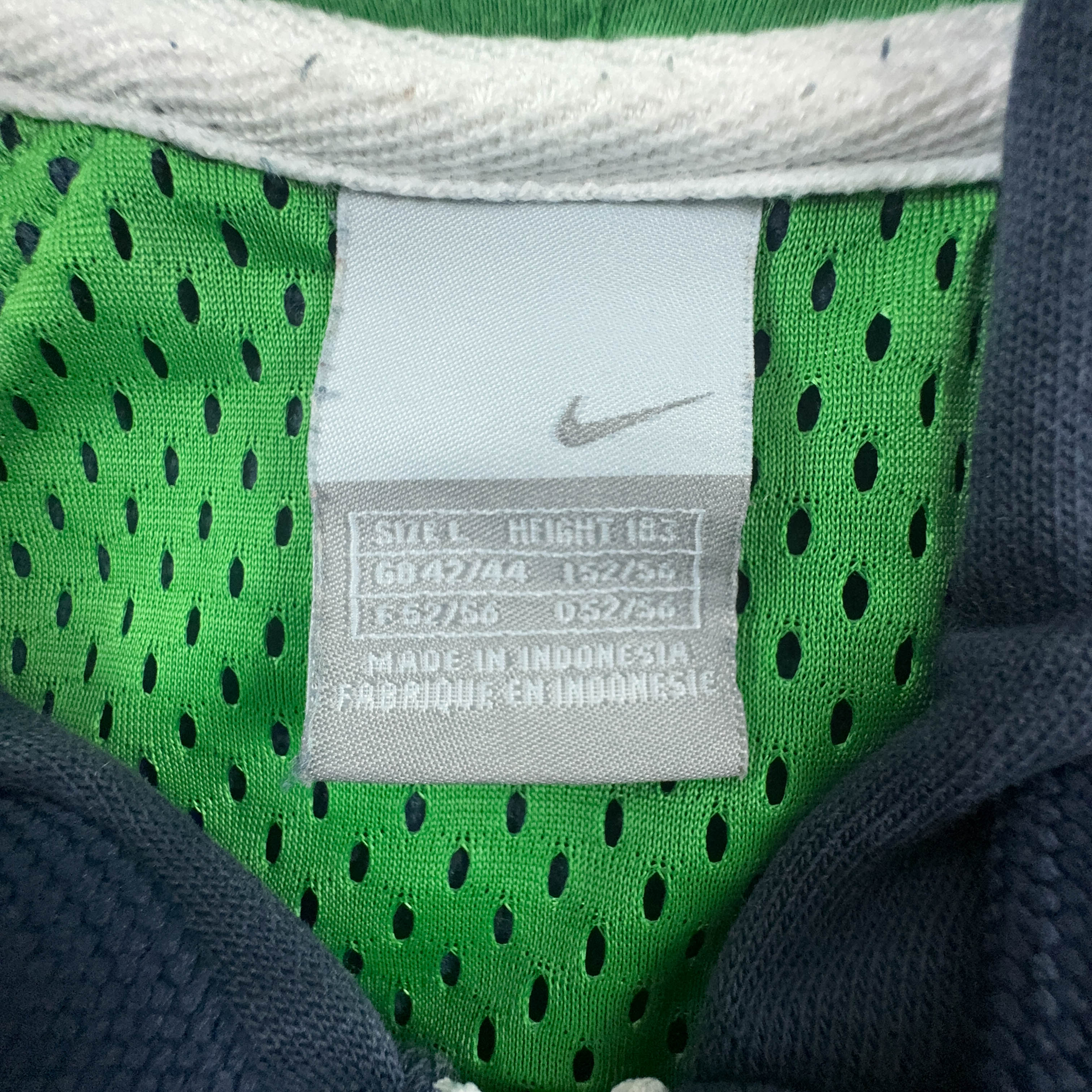 Felpa Nike Vintage blu scuro con zip e cappuccio anni 2000 - Taglia L 183 uomo