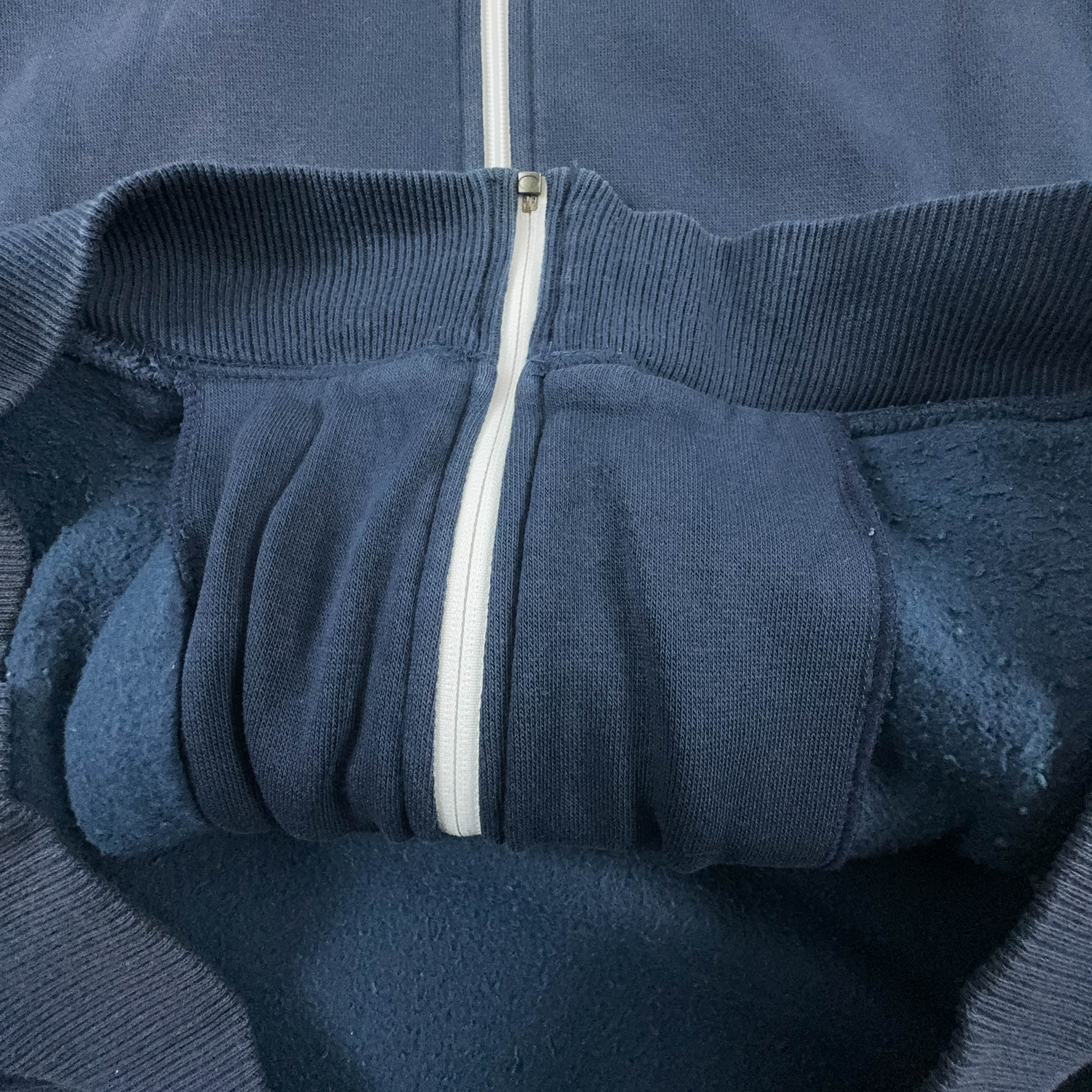 Felpa Nike Vintage blu scuro con zip e cappuccio anni 2000 - Taglia L 183 uomo