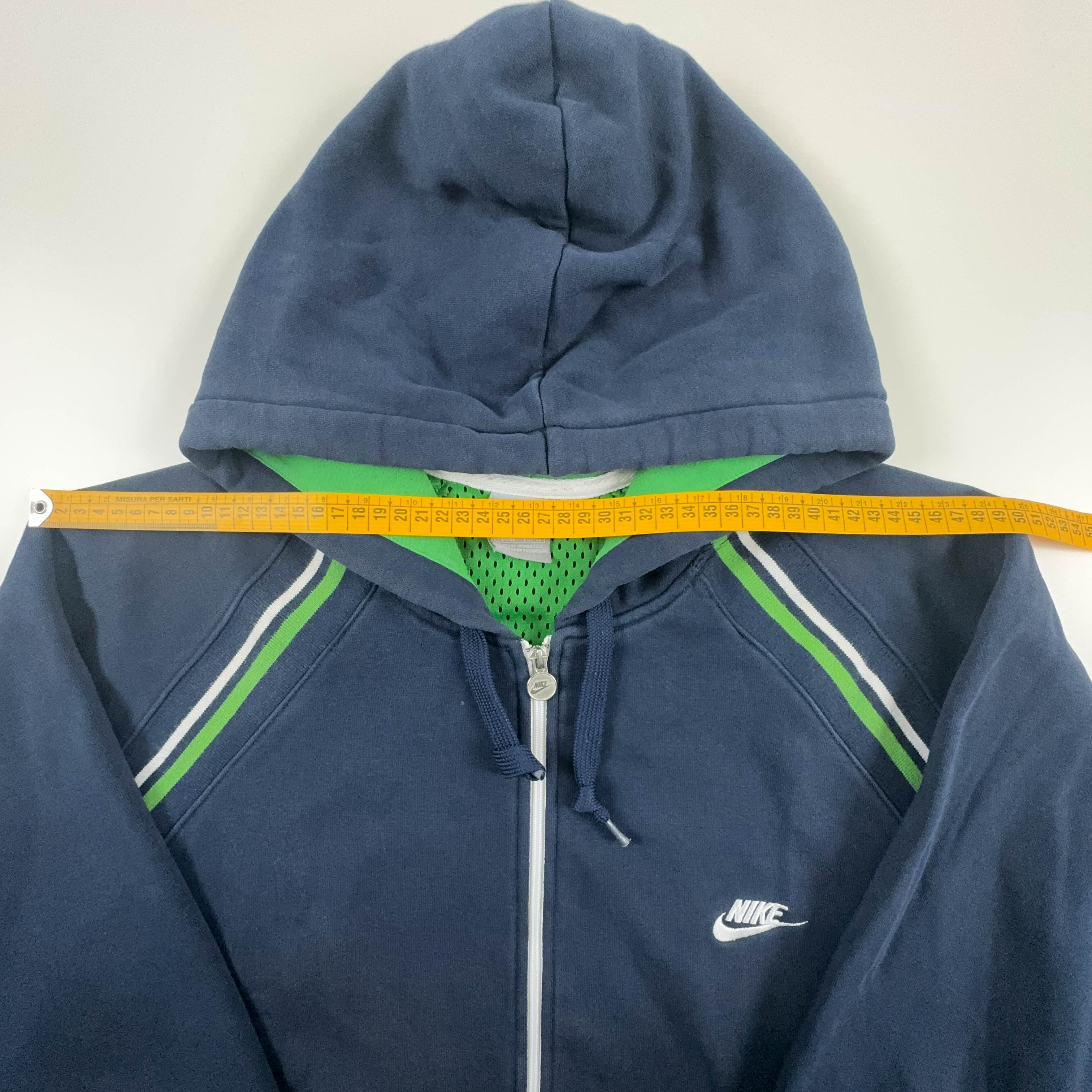 Felpa Nike Vintage blu scuro con zip e cappuccio anni 2000 - Taglia L 183 uomo