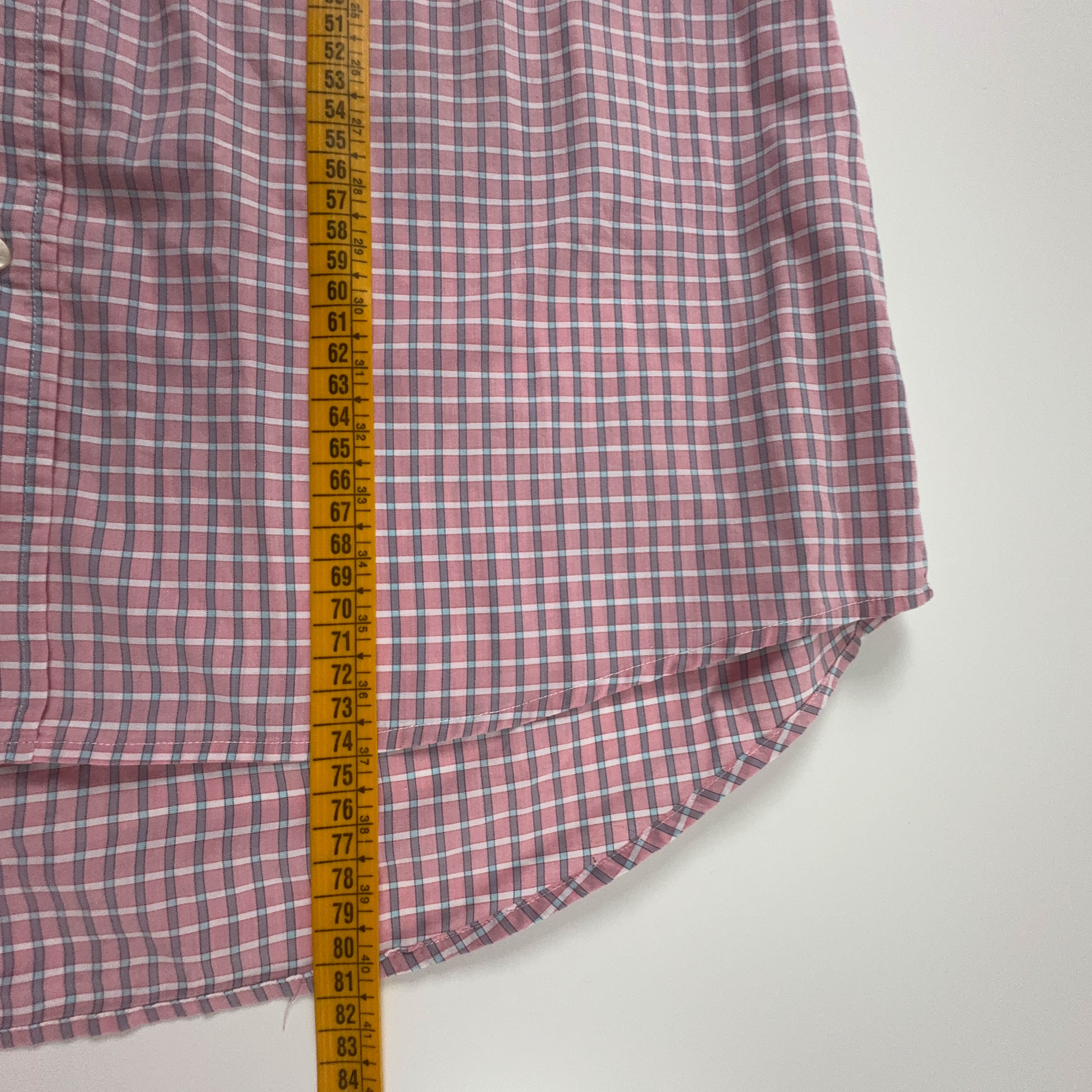 Camicia Lacoste a quadri rosa e bianca - Taglia 42 uomo