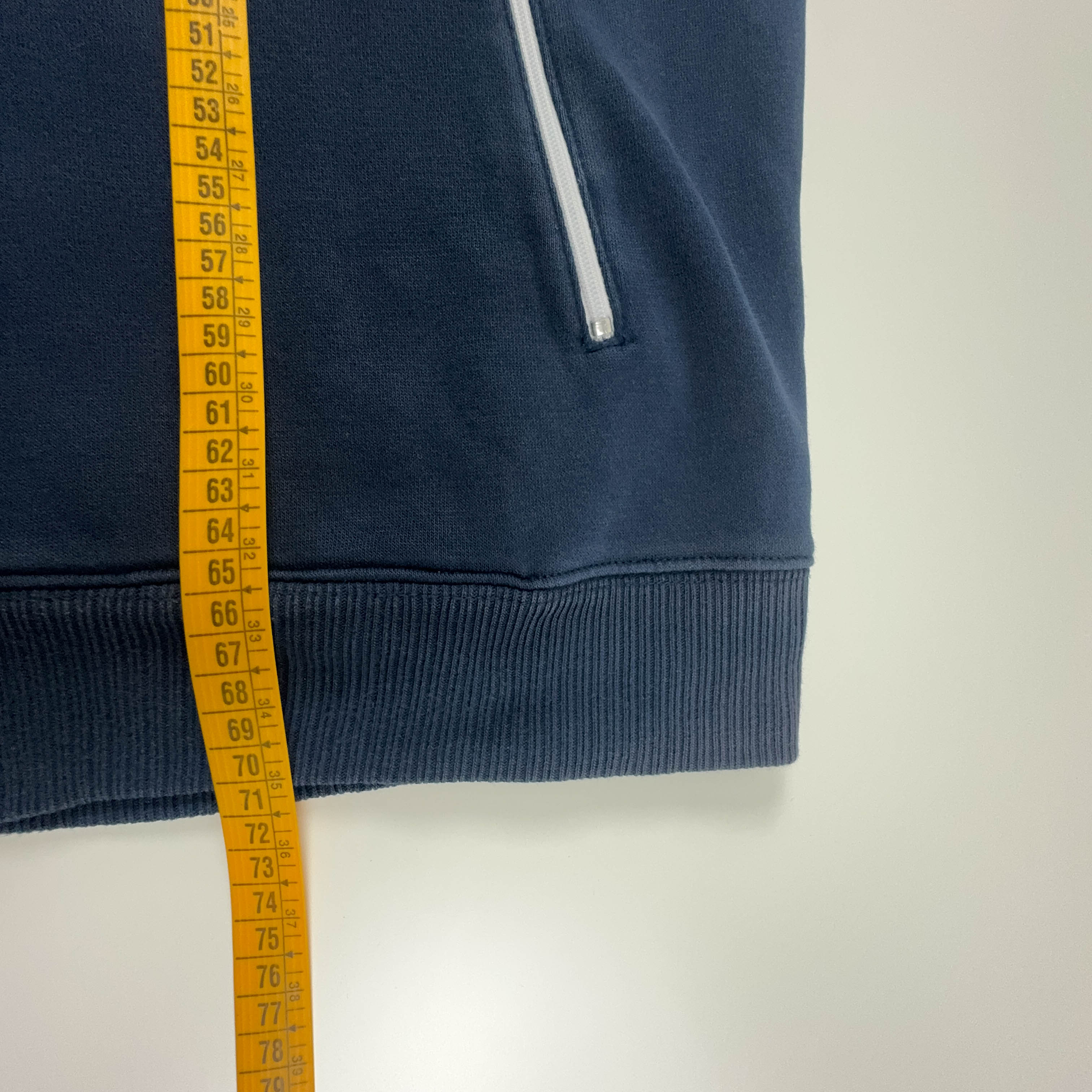 Felpa Nike Vintage blu scuro con zip e cappuccio anni 2000 - Taglia L 183 uomo