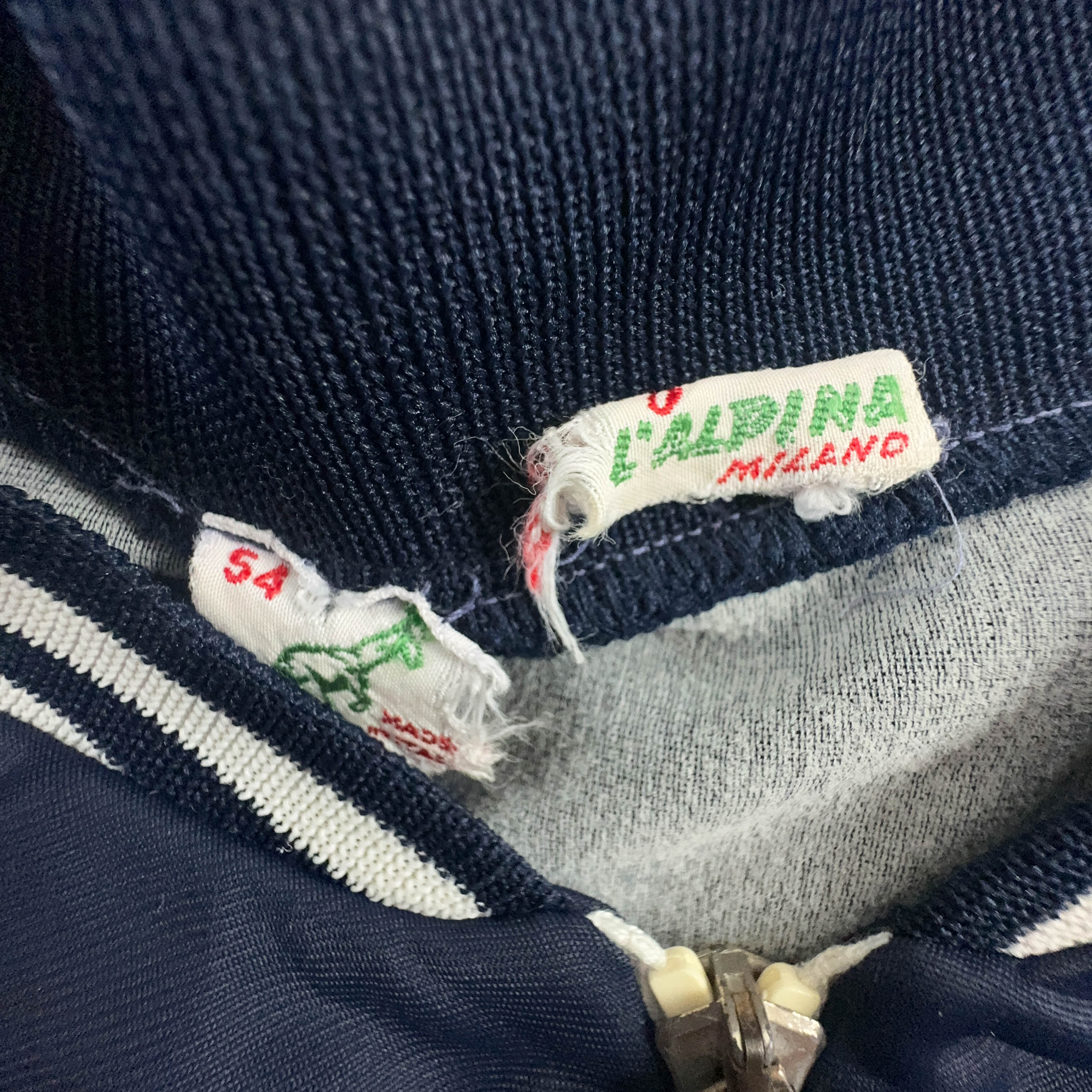 Felpa Australian Alpina Vintage blu scuro con zip - Taglia M/L uomo