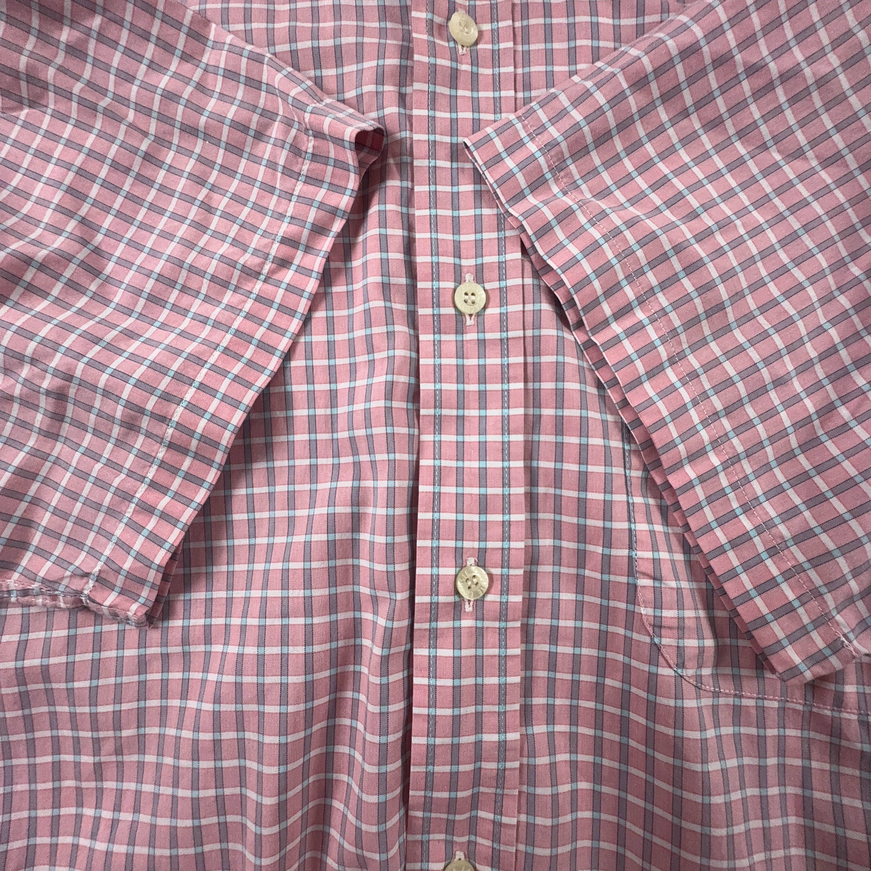 Camicia Lacoste a quadri rosa e bianca - Taglia 42 uomo