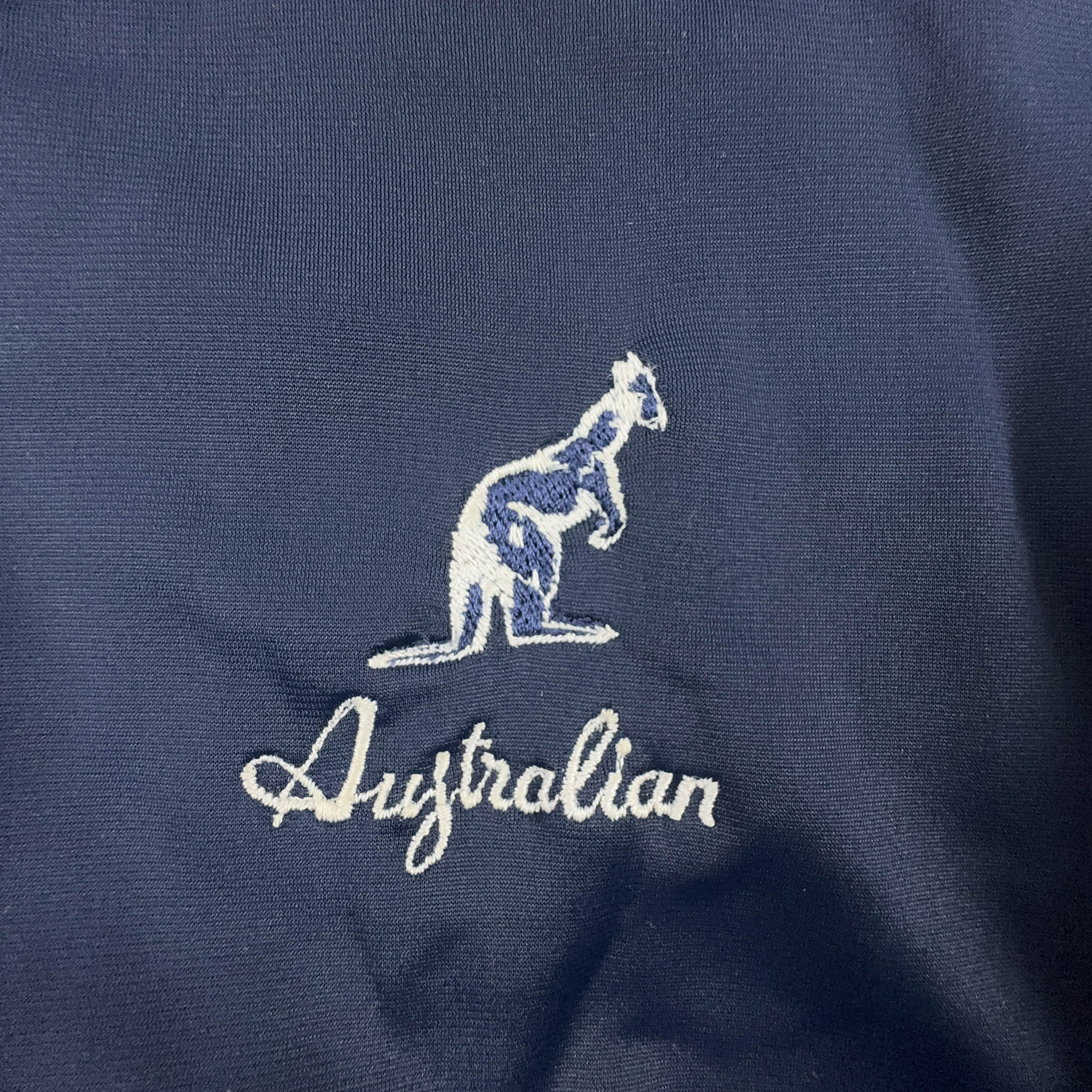 Felpa Australian Alpina Vintage blu scuro con zip - Taglia M/L uomo
