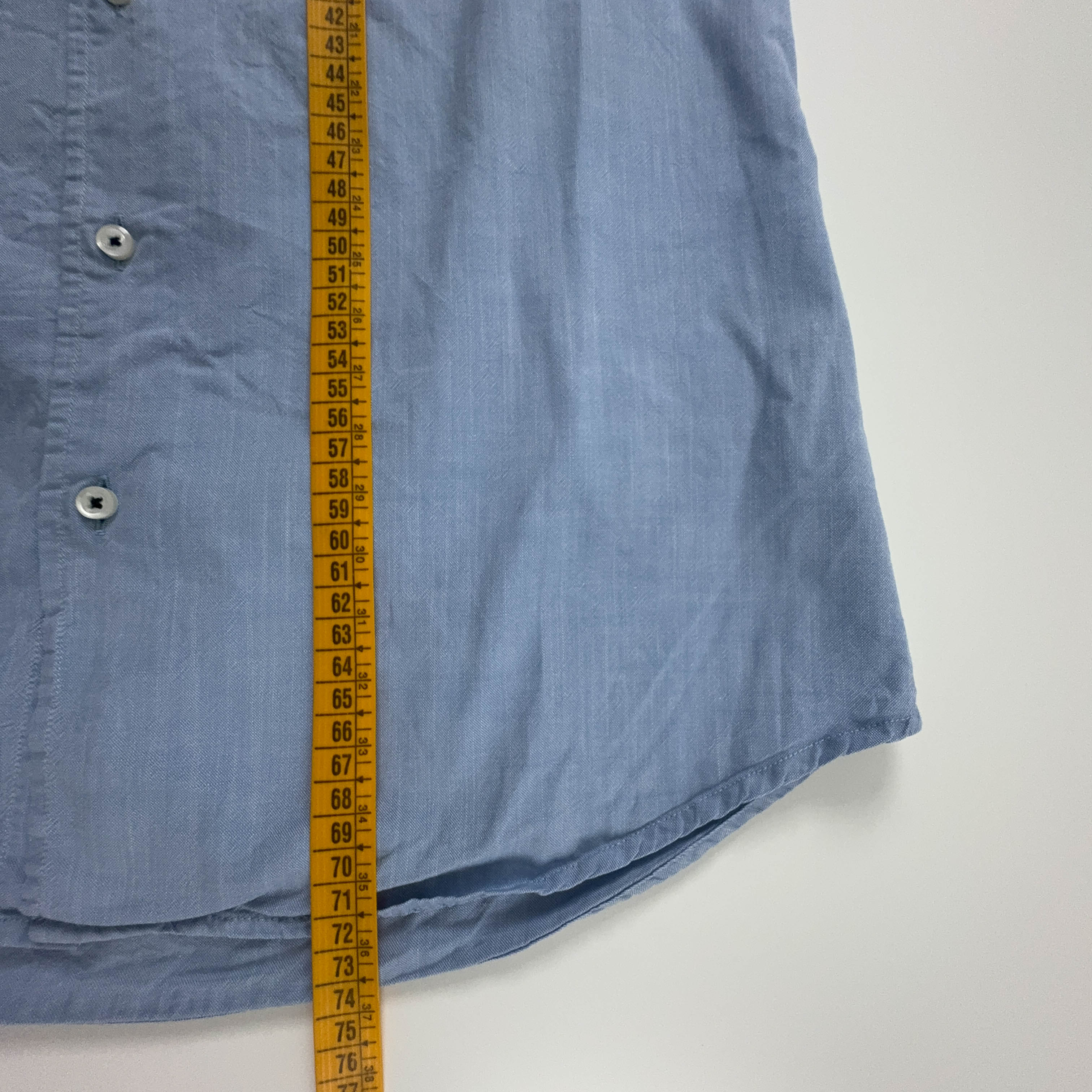 Camicia Fred Perry celeste a tinta unita in cotone - Taglia M uomo