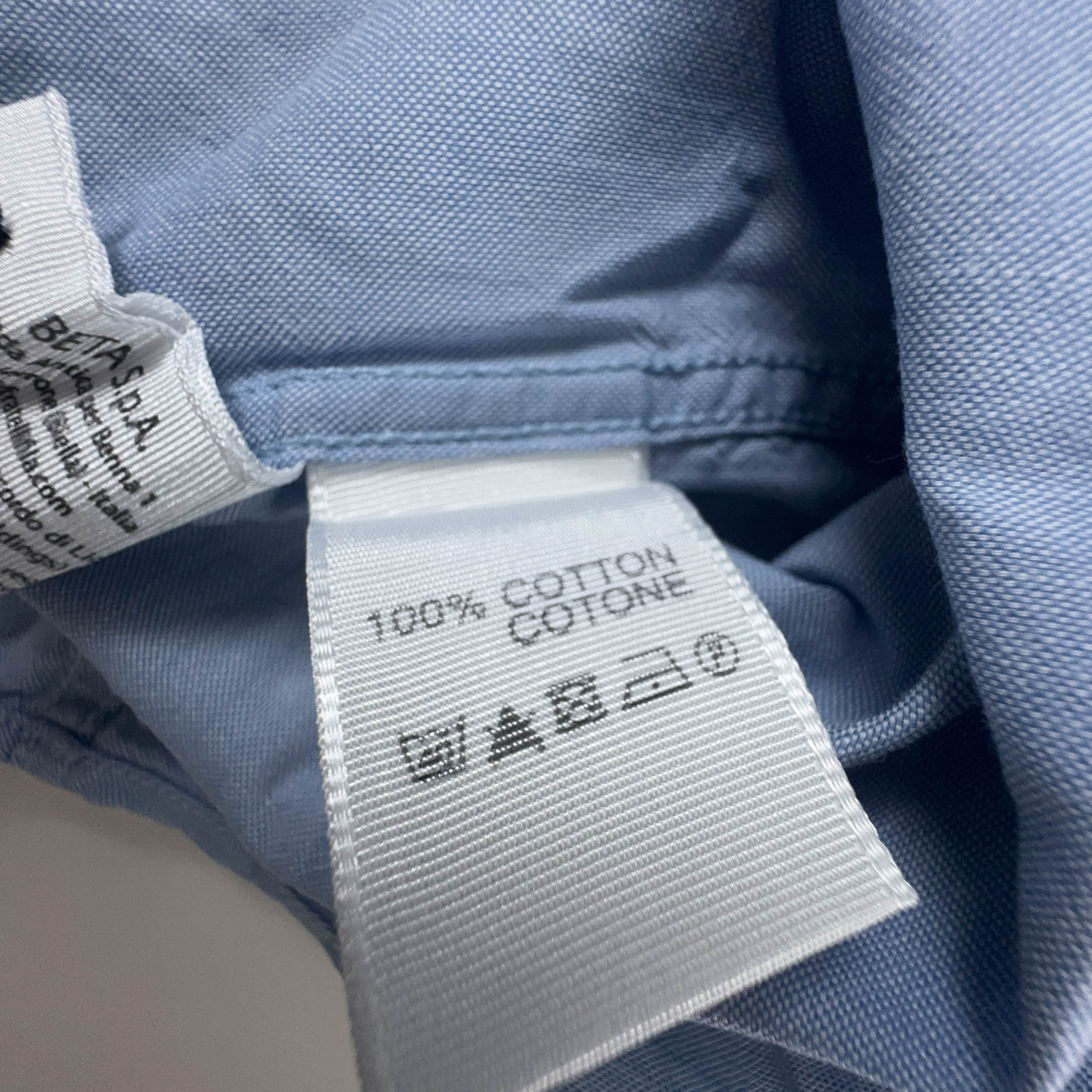 Camicia Fred Perry celeste a tinta unita in cotone - Taglia M uomo