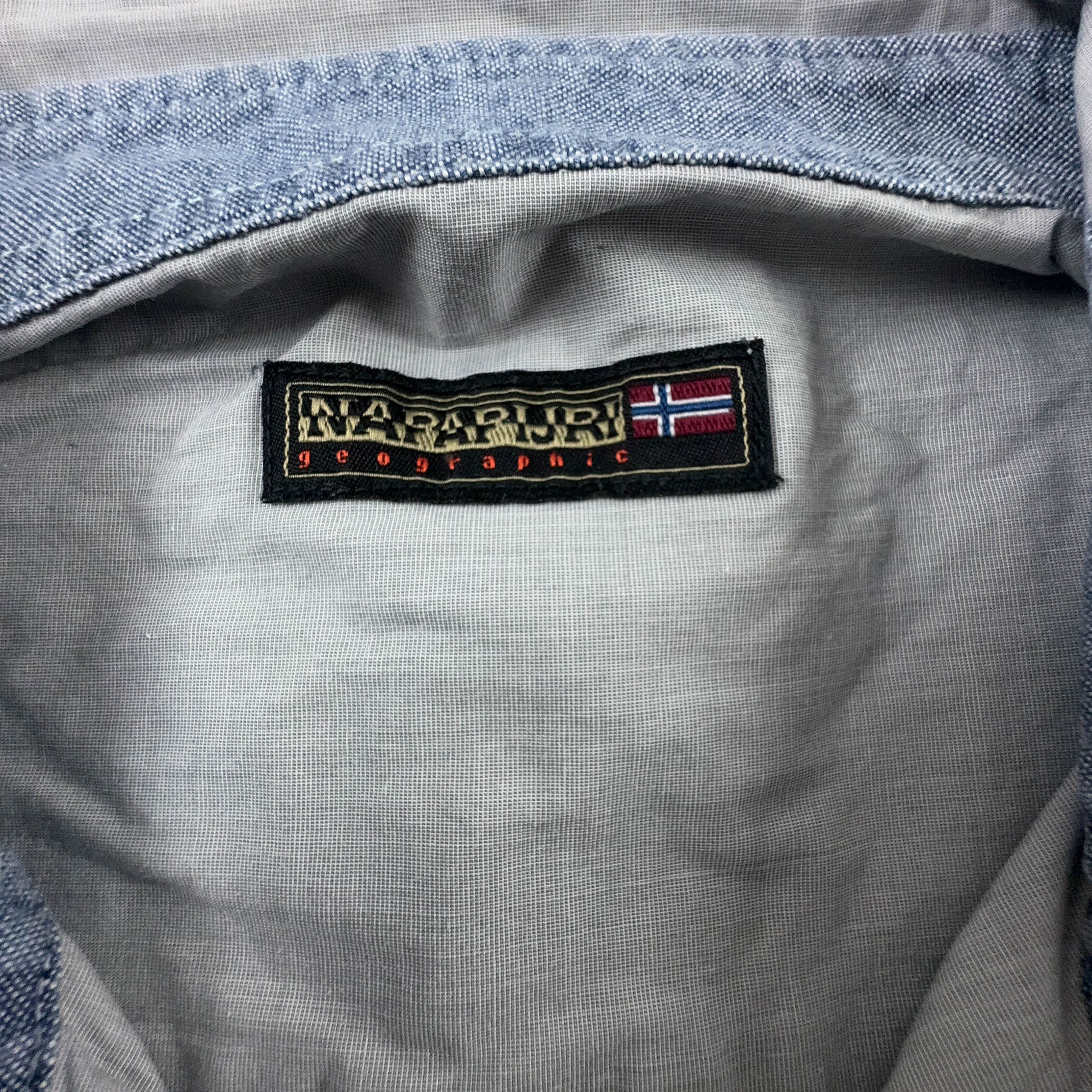 Camicia Napapijri grigia a tinta unita - Taglia M/L uomo