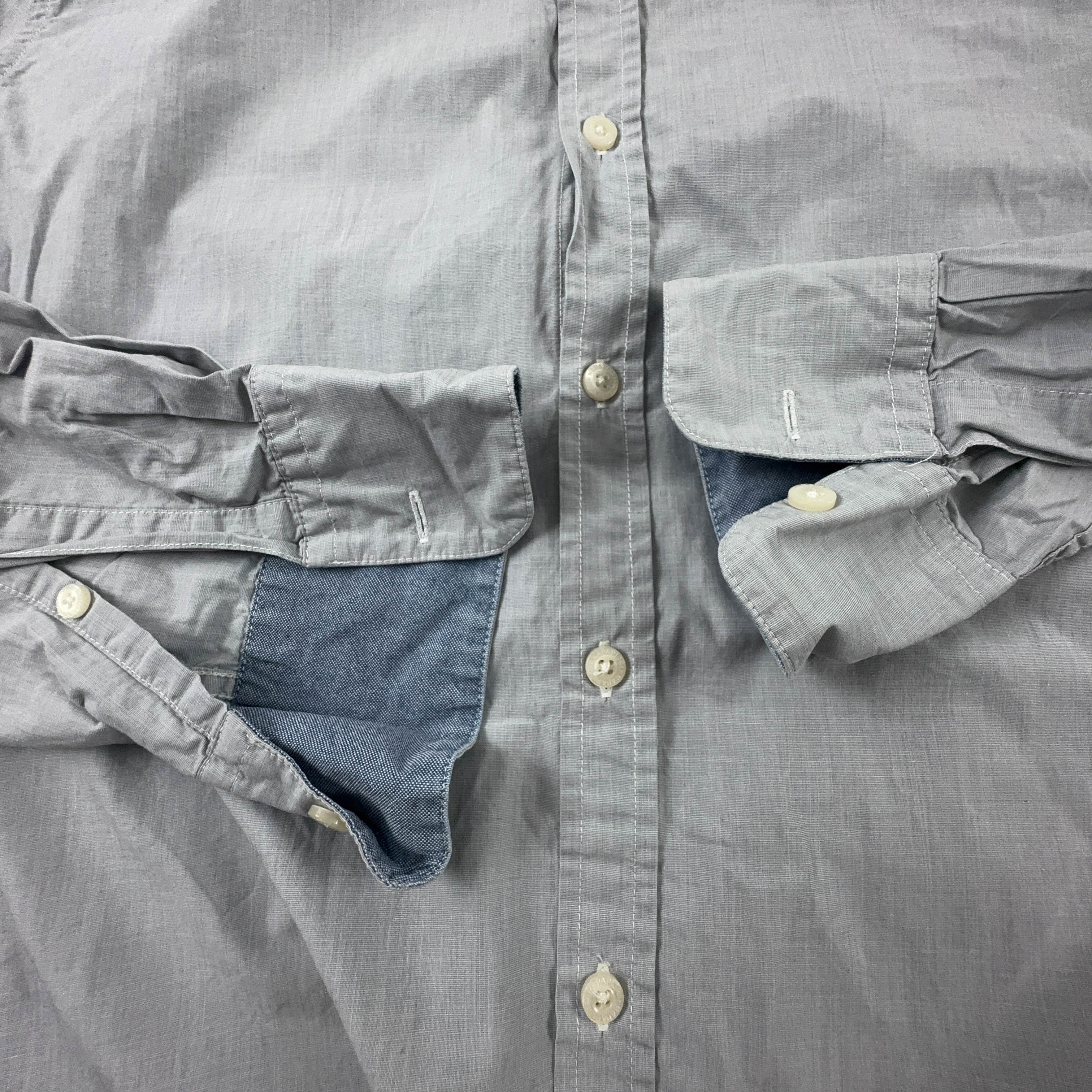 Camicia Napapijri grigia a tinta unita - Taglia M/L uomo