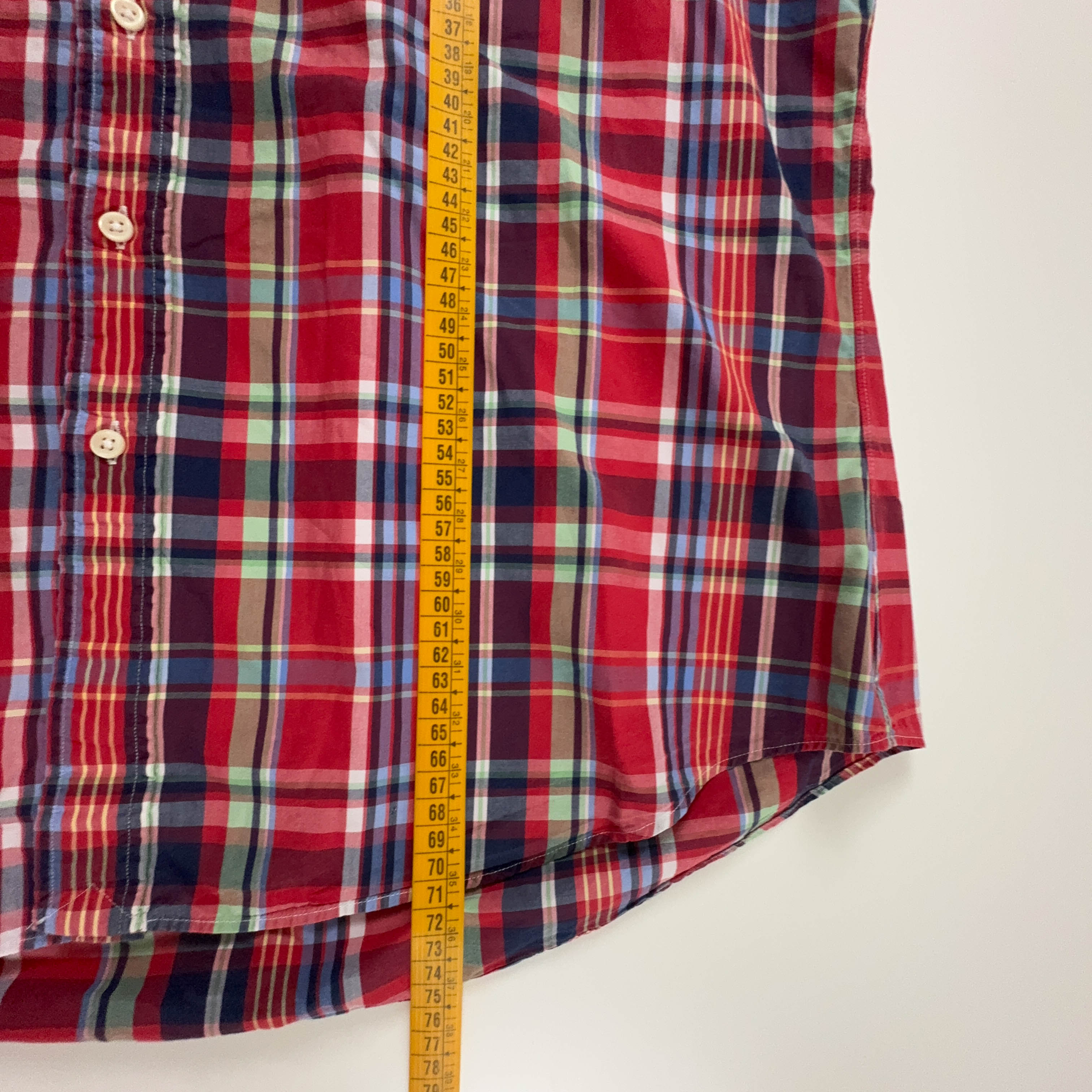 Camicia Ralph Lauren a quadri rossa blu e verde in cotone custom fit - Taglia L/XL uomo