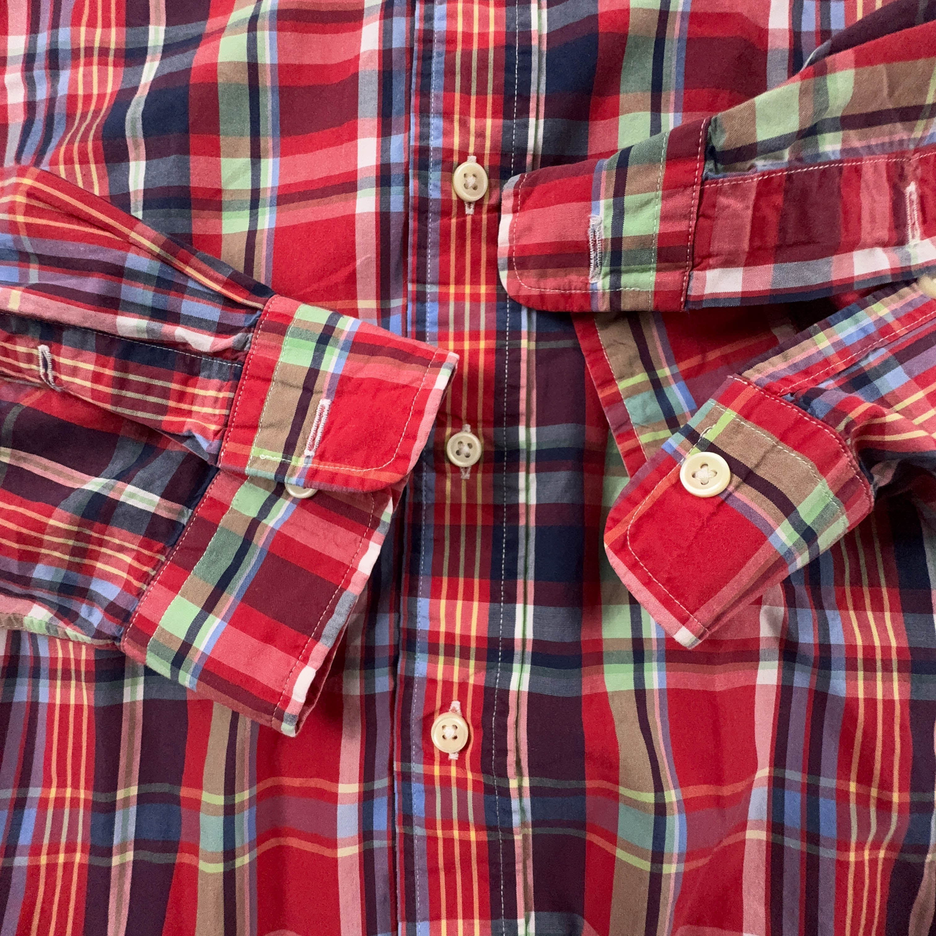 Camicia Ralph Lauren a quadri rossa blu e verde in cotone custom fit - Taglia L/XL uomo