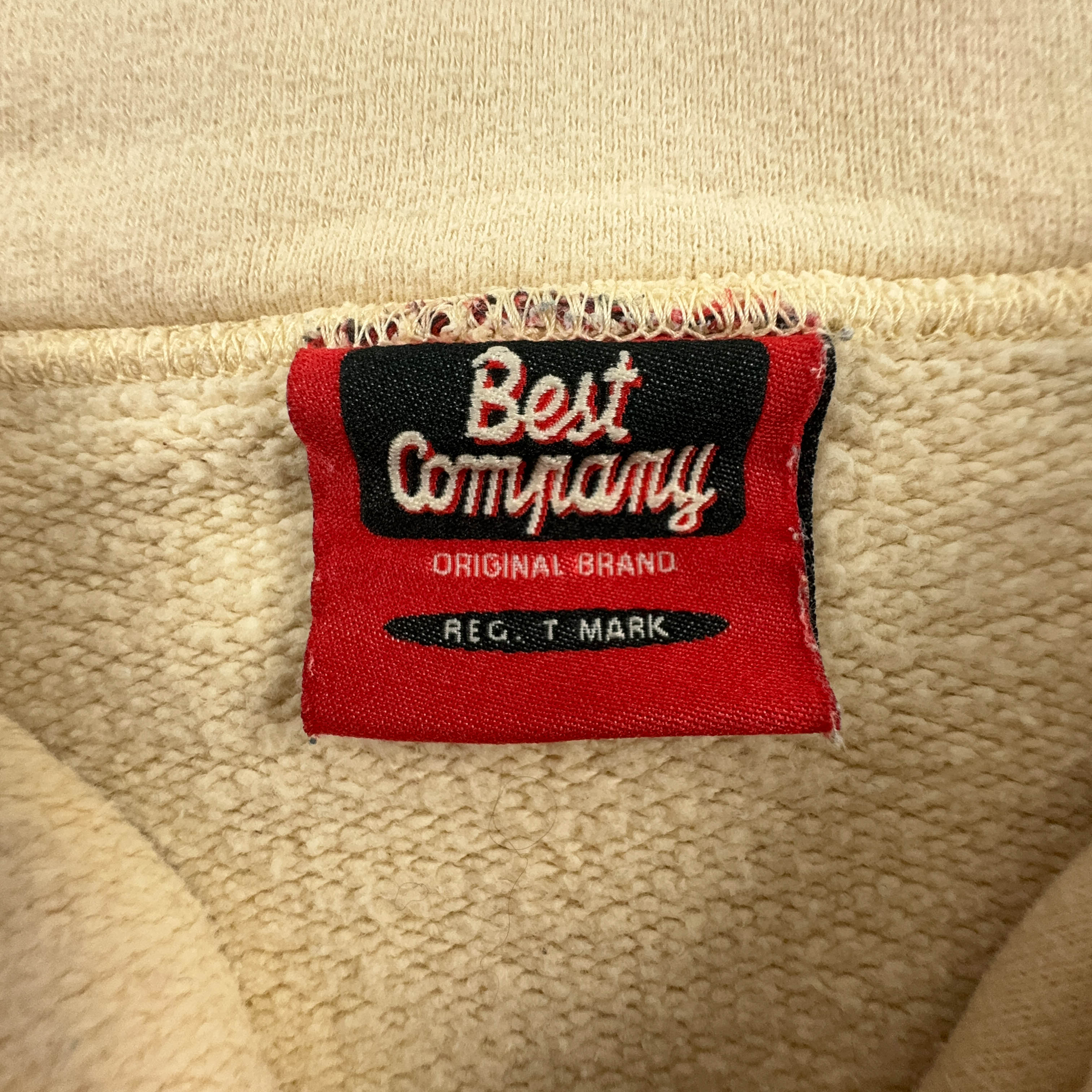Felpa Best Company Vintage beige quarter zip anni 80/90 - Taglia L/XL uomo