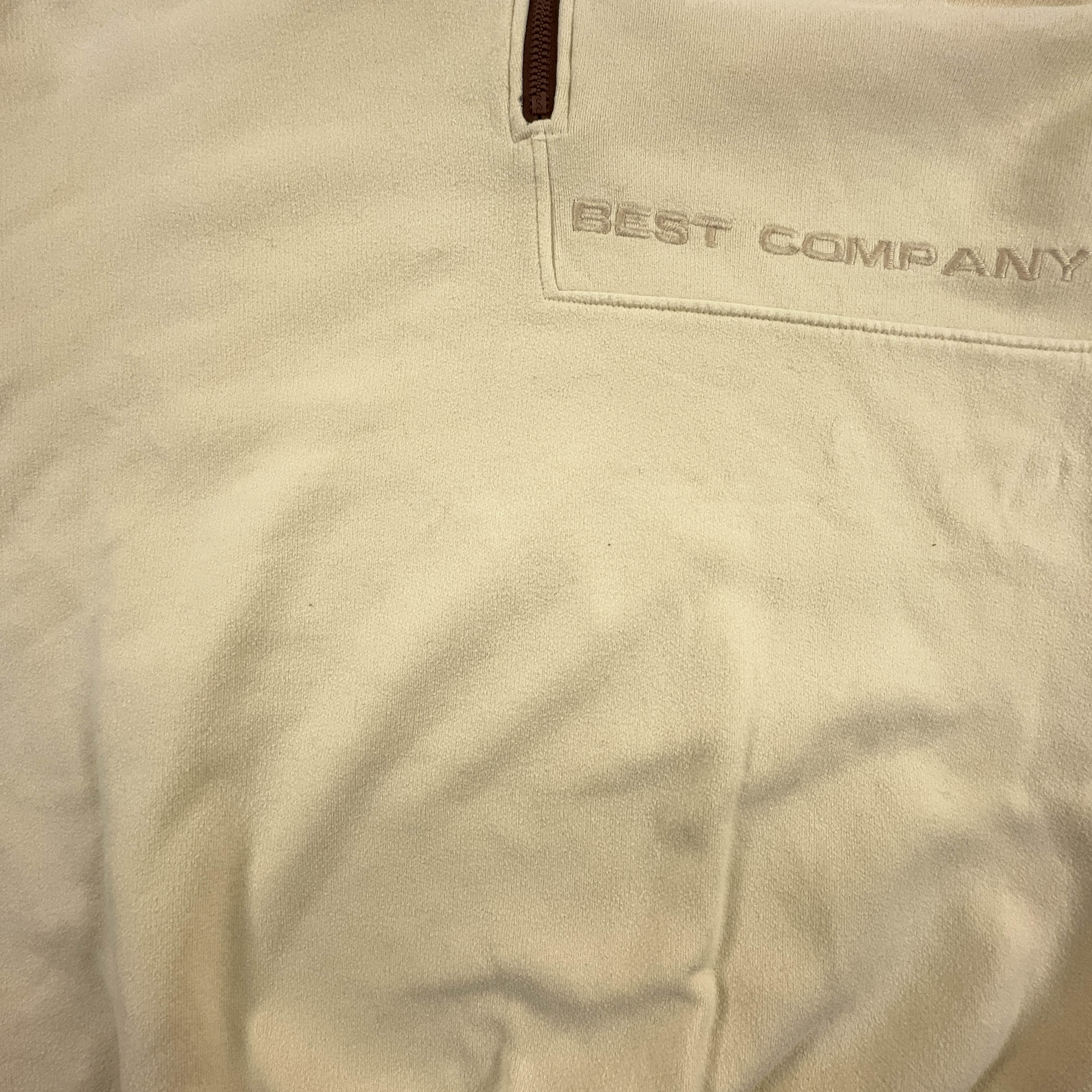 Felpa Best Company Vintage beige quarter zip anni 80/90 - Taglia L/XL uomo
