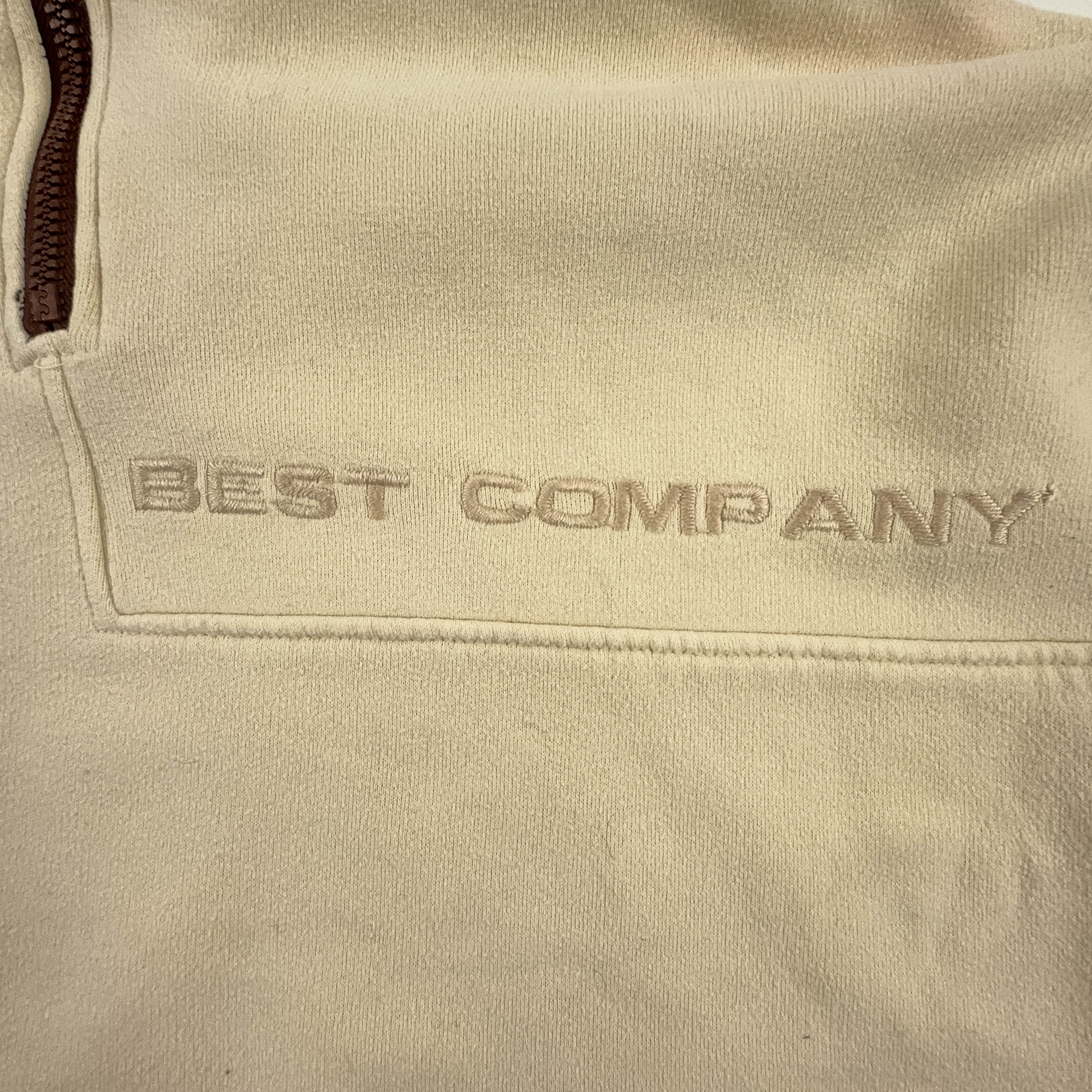 Felpa Best Company Vintage beige quarter zip anni 80/90 - Taglia L/XL uomo