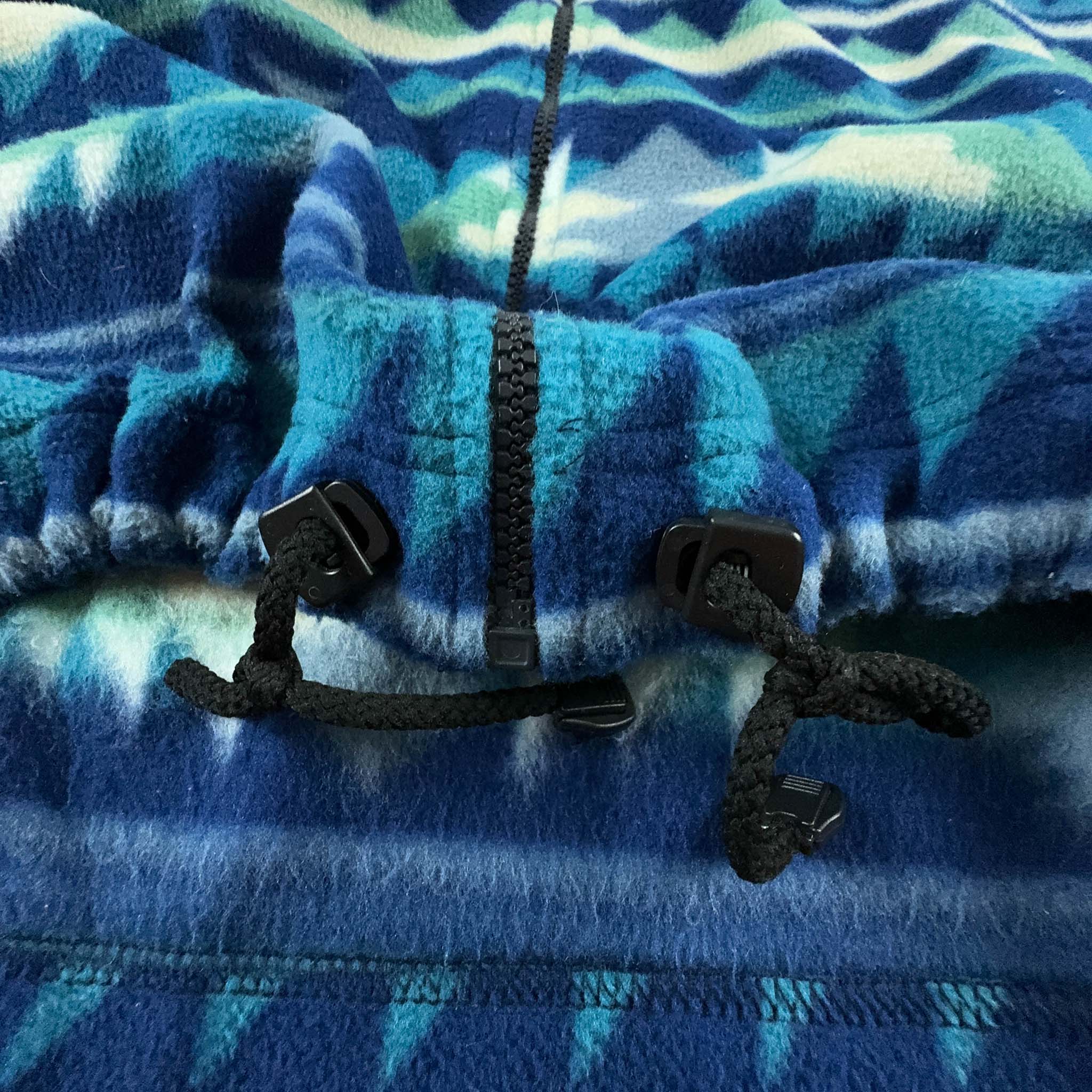 Vintage Blue and White Patterned Fleece - Size XL Men