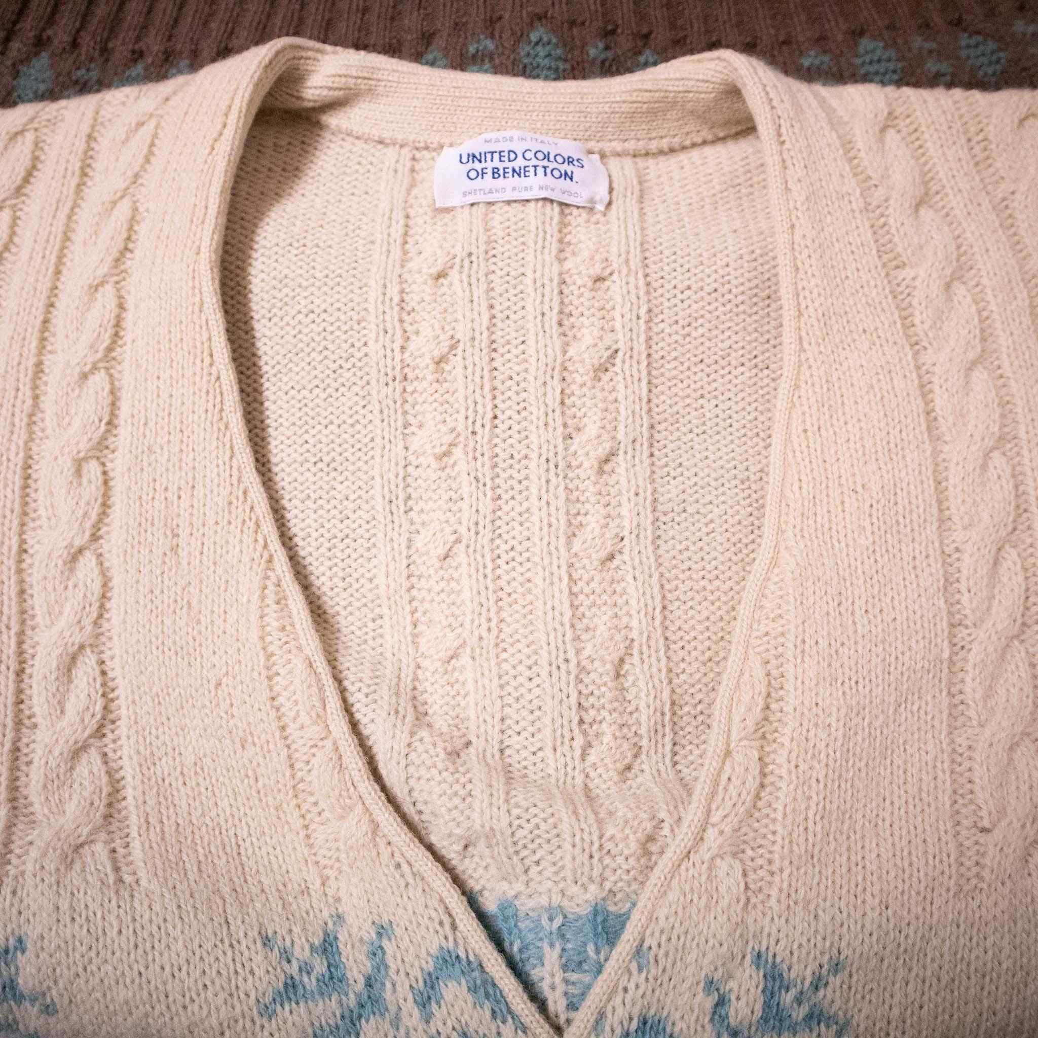 Cardigan Benetton 100% lana Vintage - Taglia L