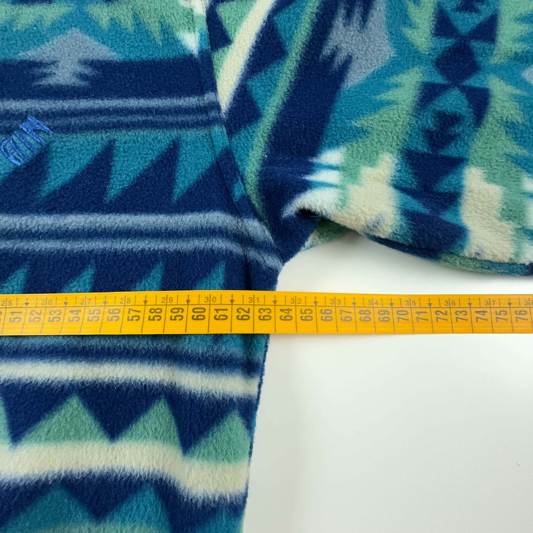 Vintage Blue and White Patterned Fleece - Size XL Men