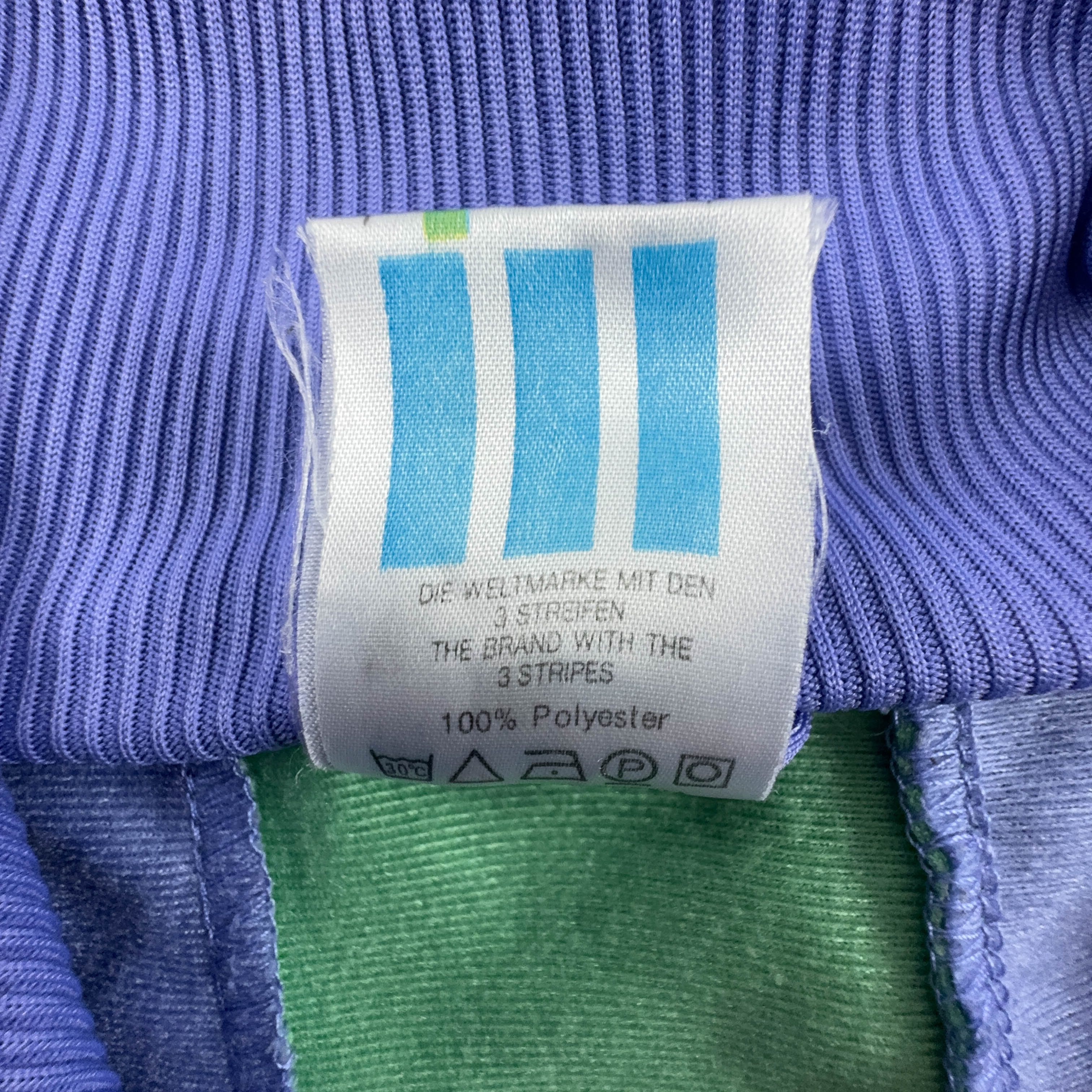 Felpa Adidas Vintage blu e viola con zip anni 80 - Taglia D7 F186 uomo