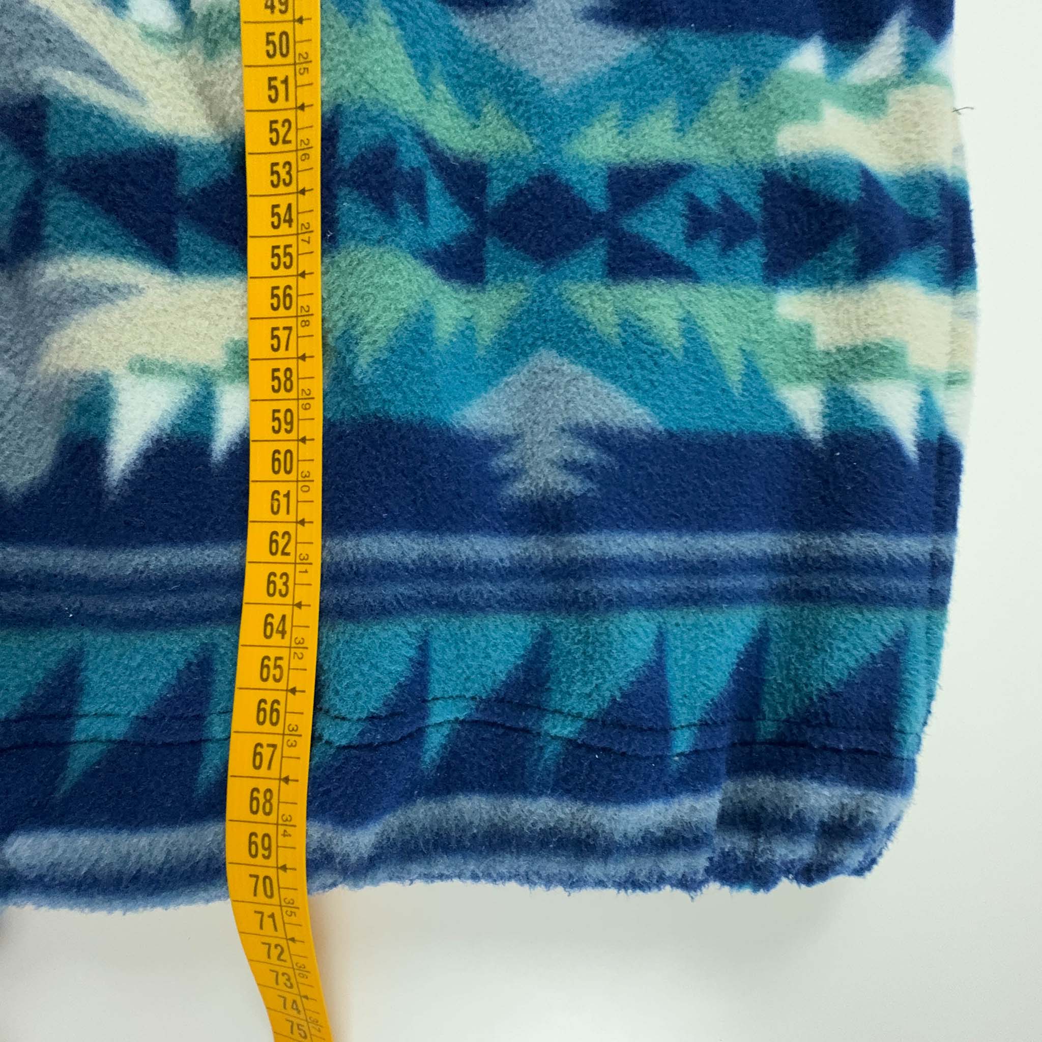 Vintage Blue and White Patterned Fleece - Size XL Men