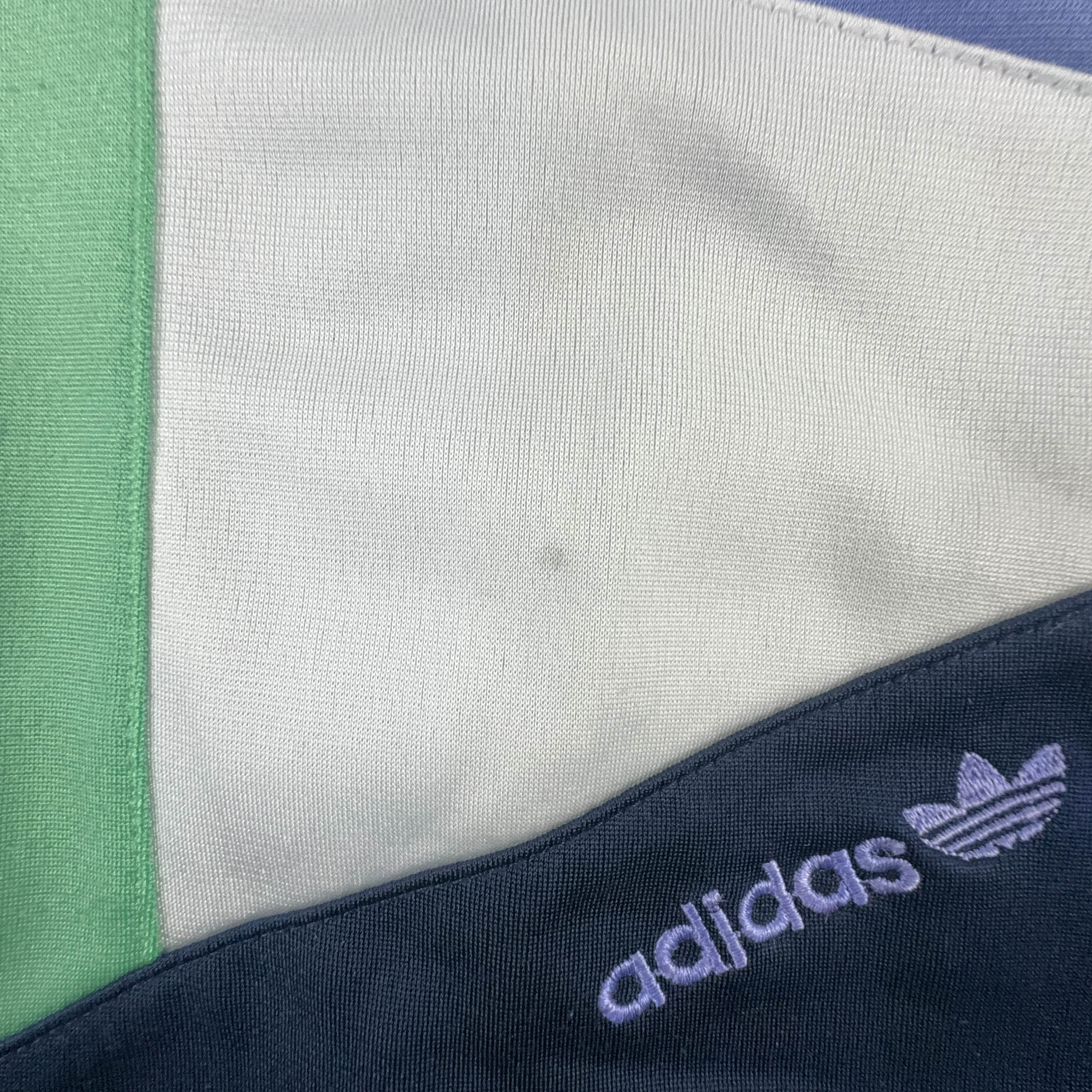 Felpa Adidas Vintage blu e viola con zip anni 80 - Taglia D7 F186 uomo