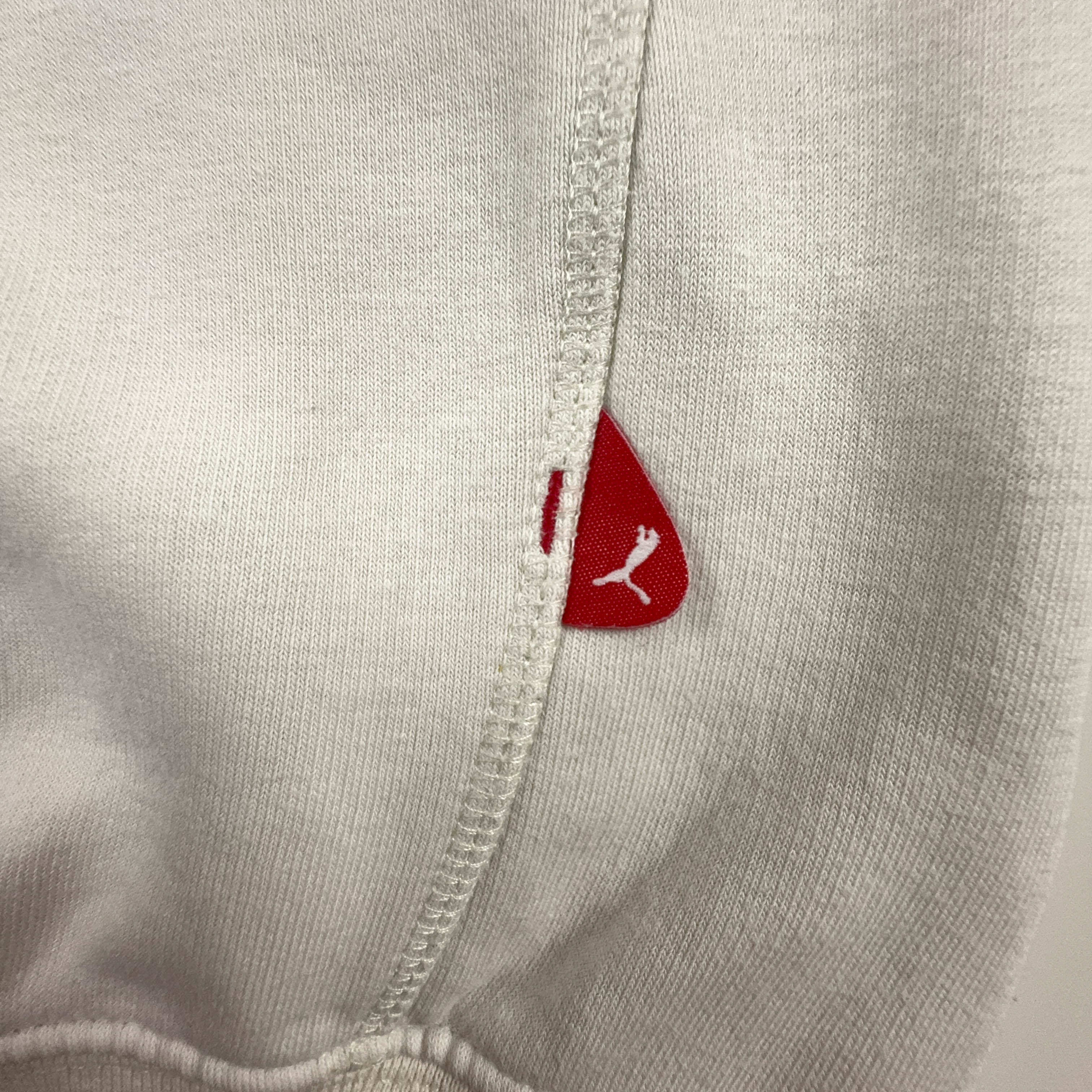 Felpa Puma Vintage bianca a girocollo anni 2000 logo grande - Taglia M uomo